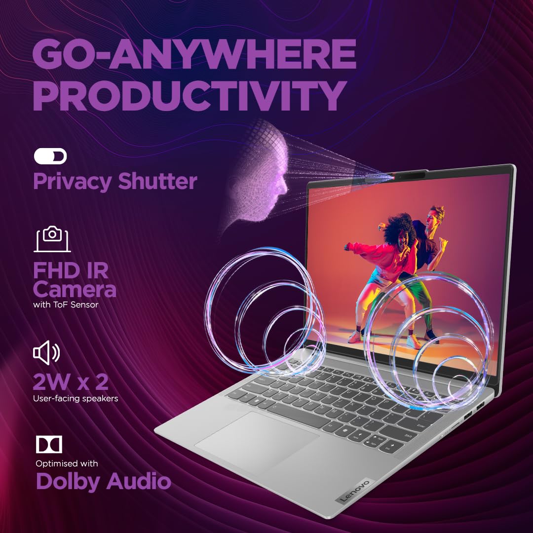 Lenovo IdeaPad Slim 5 Intel Core Ultra 5 125H Built-in AI 14" (35.5cm) WUXGA-OLED 400Nits Thin & Light Laptop (16GB/1TB SSD/Win 11/Office 21/FHD+IR Camera/Alexa/1Yr ADP Free/Grey/1.4Kg), 83DA003GIN