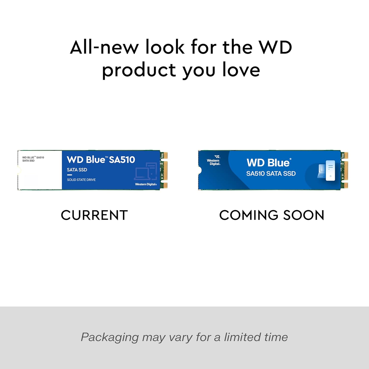 Western Digital WD Blue SA510 M.2 500GB, Up to 560MB/s, 2.5 Inch/7 mm, 5Y Warranty, Internal Solid State Drive (SSD) (WDS500G3B0B)