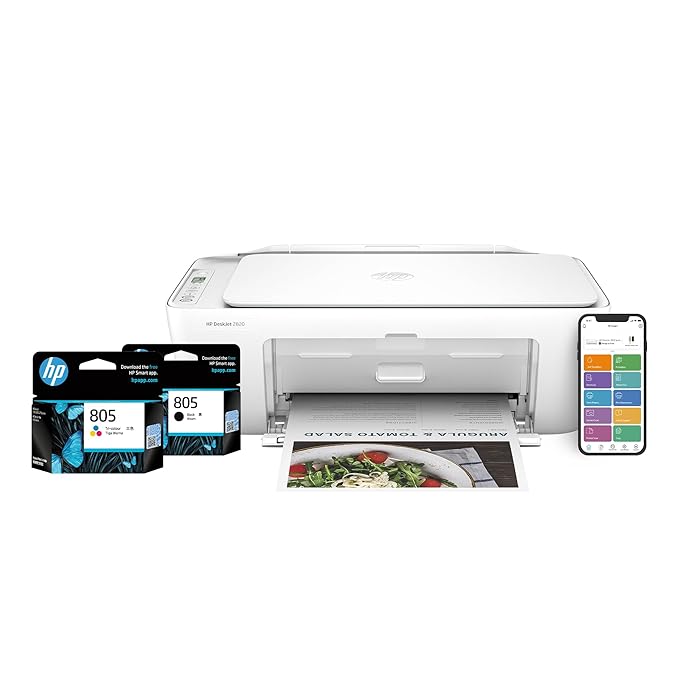 HP Deskjet 2820 WiFi Colour Printer - Print/Scan/Copy Ideal for Home, White - Zapnet.in