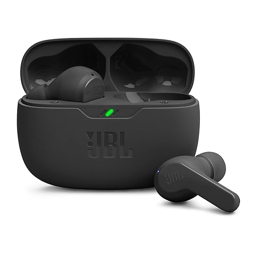 JBL Wave Beam in-Ear Wireless Earbuds (TWS) with Mic,App for Customized Extra Bass Eq,32 Hours Battery&Quick Charge,Ip54 Water&Dust Resistance,Ambient Aware&Talk-Thru,Google Fastpair (Black) - Zapnet.in
