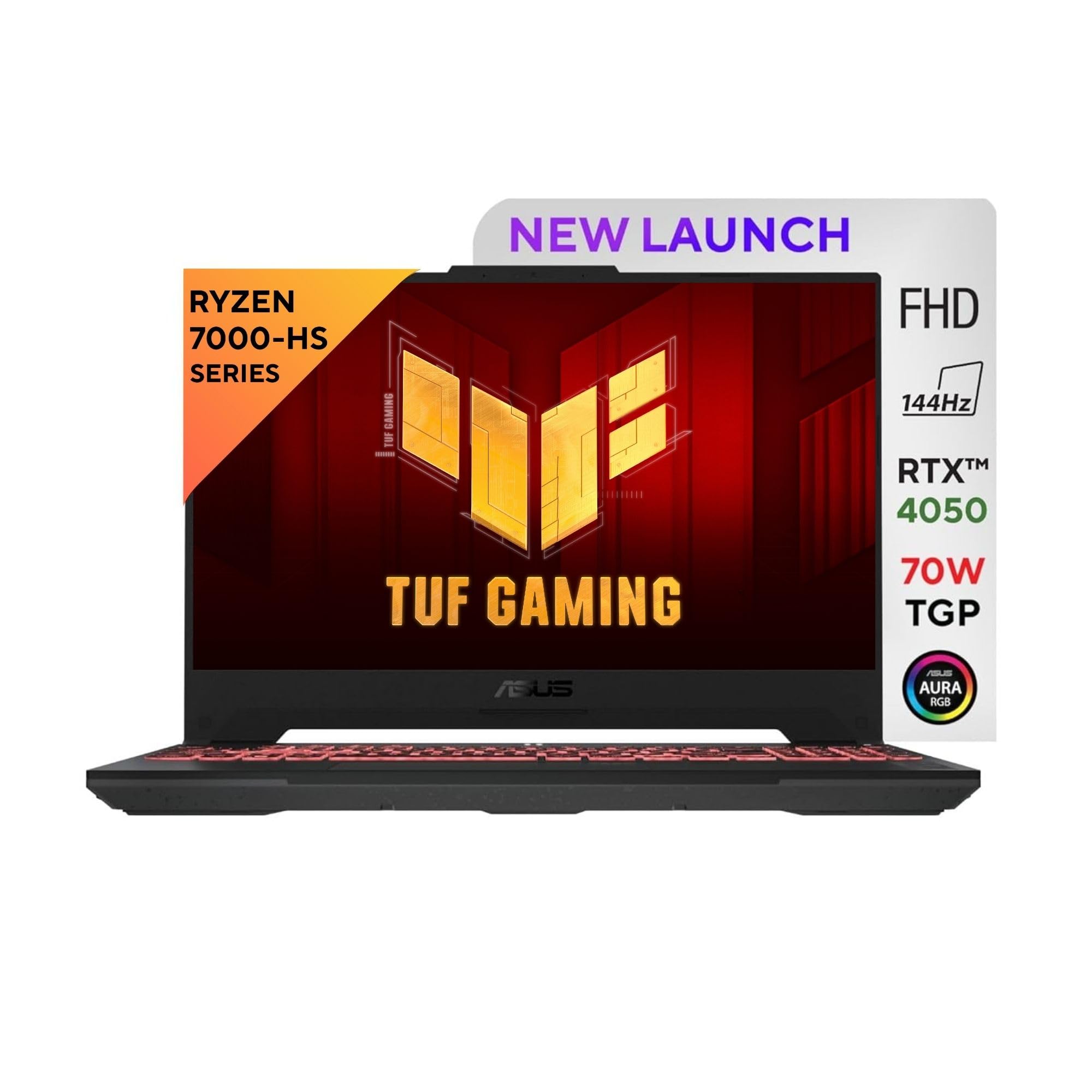 ASUS TUF Gaming A15, 15.6" FHD 16:9 144Hz 250nits, AMD Ryzen 5 7535HS Processor, Gaming Laptop (16GB RAM/512GB SSD/NVIDIA GeForce RTX 3050/Windows 11/Office 2021/Graphite Black/2.3 Kg),FA566NC-HN083WS