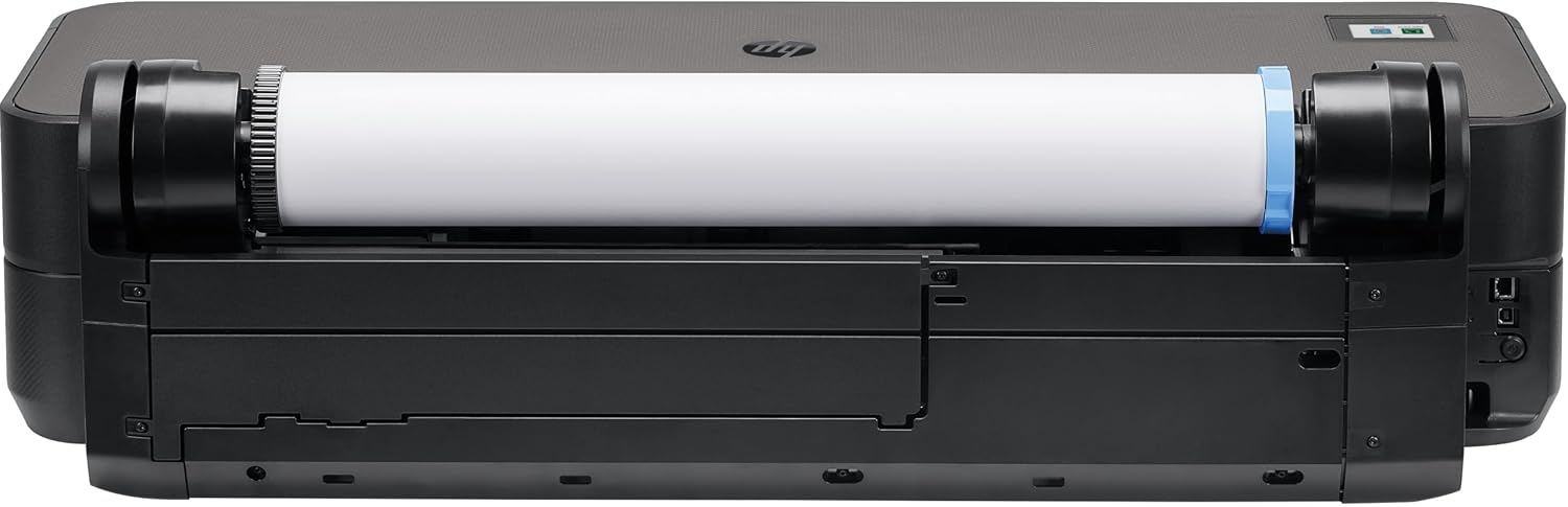 HP DesignJet T230 24 61 cm (5HB07D) Large Format Printer, Plotter, Standard A4-A1, 68 A1/h Prints, Wi-Fi, Ethernet, USB, 2400x1200 dpi, Recycled Metal, 1 Year Warranty, HP Click, Black