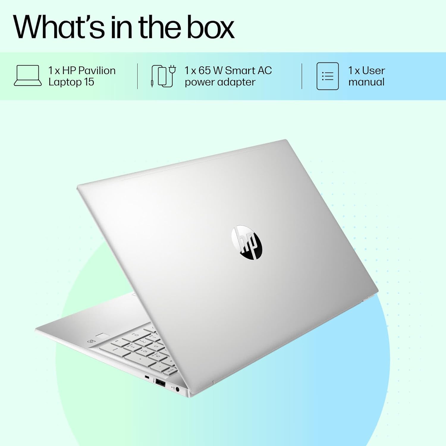 HP Pavilion, 13th Gen Intel Core i7-1360P, 16GB DDR4, 1TB SSD, (Win11, Office21, Silver, 1.75kg) IPS, Anti-glare, 15.6-inch (39.6cm) FHD Laptop, Intel Iris Xe graphics, HD camera, Backlit KB, eg3036TU