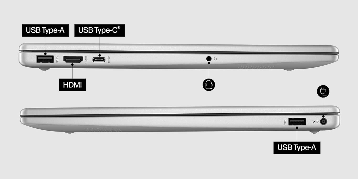 HP Laptop 15, Intel® Core™ 7 150U,15.6-inch(39.6 cm),FHD,Anti-Glare,16GB DDR4,512GB SSD,Dual Speakers,Windows 11,Natural Silver,1.65 kg,15-fd1100TU