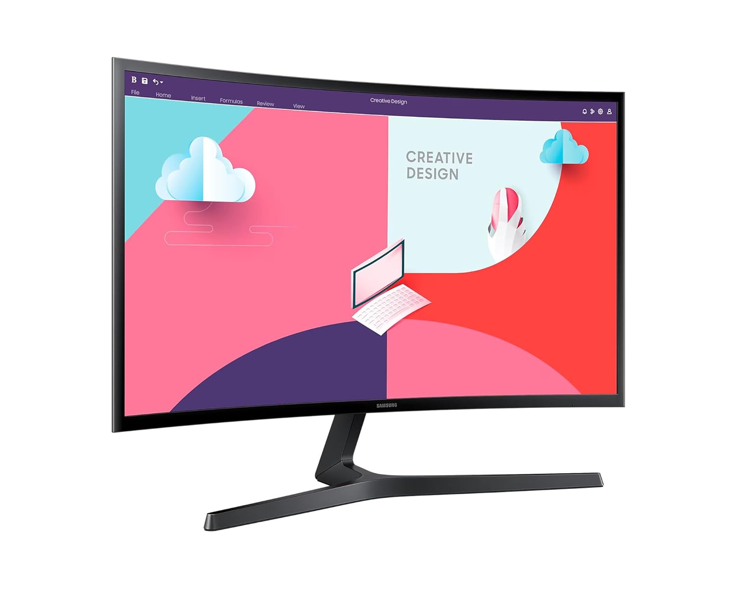 Samsung 24-Inch(59.8Cm) Fhd, 75 Hz, 1800R Curved Monitor, Va Panel, Slim Design, Amd Freesync, Game Mode, Flicker Free, Hdmi, Audio Port (Ls24C366Eawxxl, Black), LED
