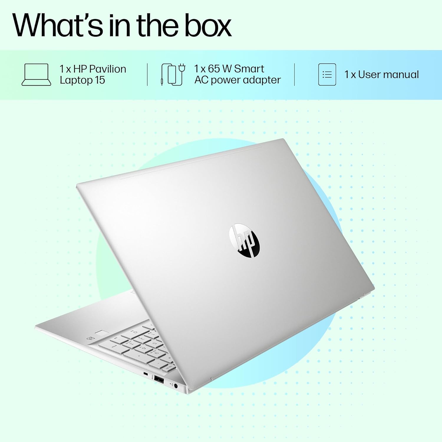 HP Pavilion 15, 13th Gen Intel Core i7-1360P, 16GB DDR4, 512GB SSD, (Win 11, Office 21, Silver, 1.75kg),IPS, Anti-glare, 15.6-inch (39.6cm) FHD Laptop, Intel Iris Xe graphics, HD camera, B&O, eg3032TU