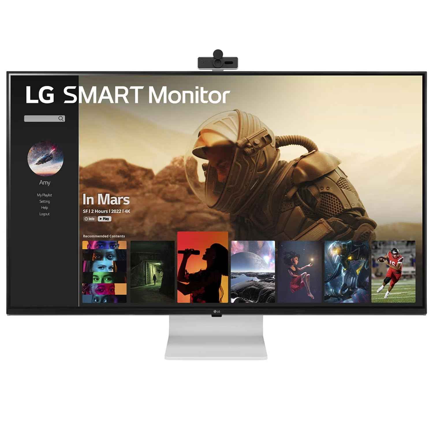 LG 43" Ultrafine™ Smart Monitor UHD 4K IPS (3840 * 2160), HDR 10, Wireless Connectivity, webOS, AirPlay 2, USB Type-C (65W PD), Speakers 10WX2, Magic Remote, HDMIx2, DP, HP Out, 43SQ700S (White)
