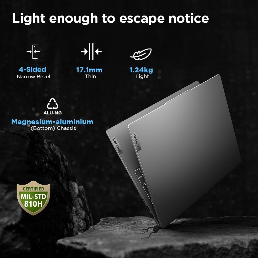 Lenovo Ideapad Slim 5 Light Ryzen 5 7530U 14" (35.5Cm) AMD FHD IPS 300 Nits Thin & Light Laptop (16GB/512GB SSD/Win 11/MSO 21/Backlit KB/FHD Camera/Alexa/3 Month Game Pass/Grey/1.24Kg), 82XS002RIN