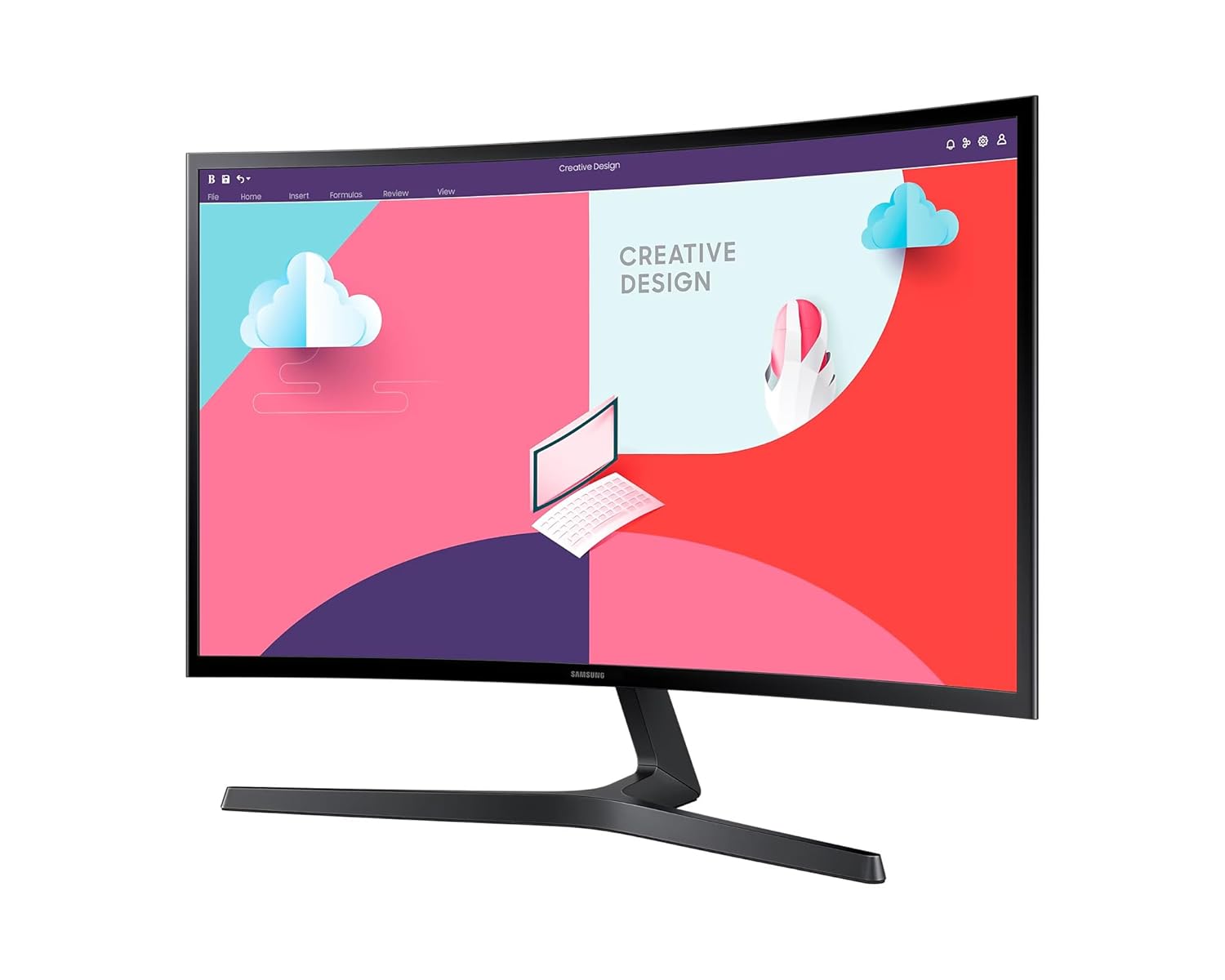 Samsung 24-Inch(59.8Cm) Fhd, 75 Hz, 1800R Curved Monitor, Va Panel, Slim Design, Amd Freesync, Game Mode, Flicker Free, Hdmi, Audio Port (Ls24C366Eawxxl, Black), LED