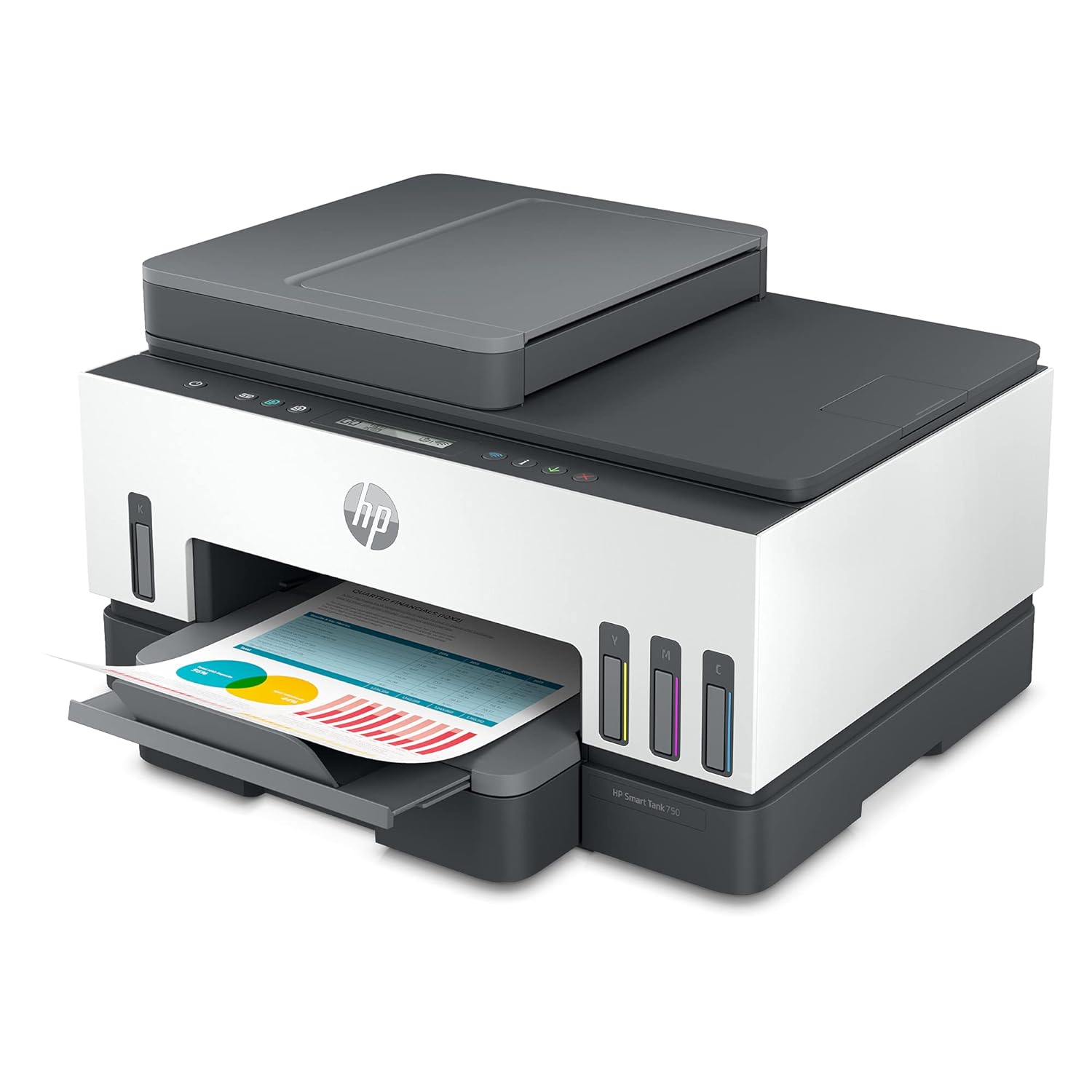 HP Smart Tank 750 All-in-One Auto Duplex WiFi Colour Printer with ADF, Print, Scan & Cope for Office with ADF, Multicolor
