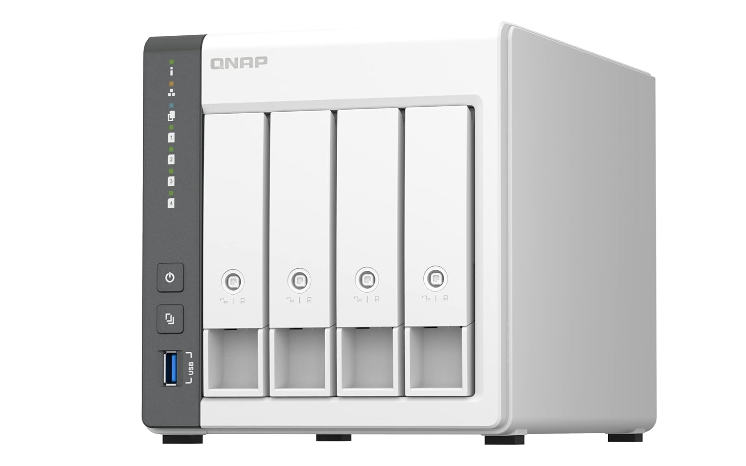 QNAP TS-433-4G 4 Bay NAS with Quad-core Processor, 4 GB DDR4 RAM and 2.5GbE + GbE LAN Network (Diskless) White