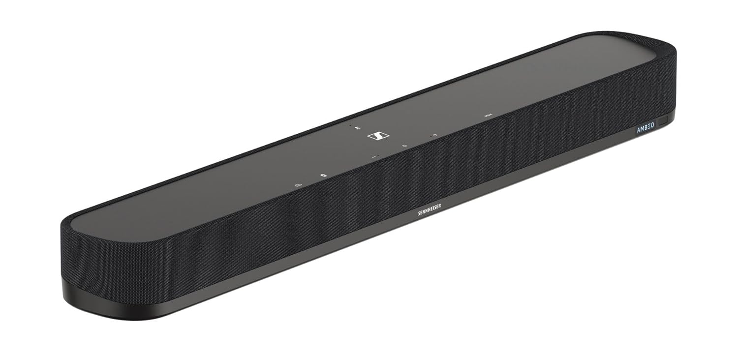 Sennheiser AMBEO Soundbar Mini (250W) with AMBEO Subwoofer (350W), Immersive 3D Audio for TV, Movies & Music, Deep Bass, Multiple Connectivity(Bluetooth, Wi-Fi),Alexa Built-in,Dolby Atmos,2Y Warranty