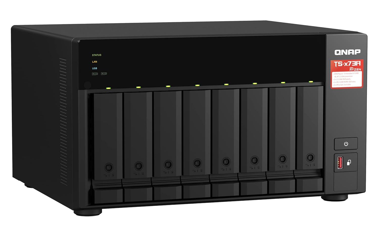 QNAP TS-873A-8G 8 Bay High-Performance NAS with 2 x 2.5GbE Ports and Two PCIe Gen3 Slots