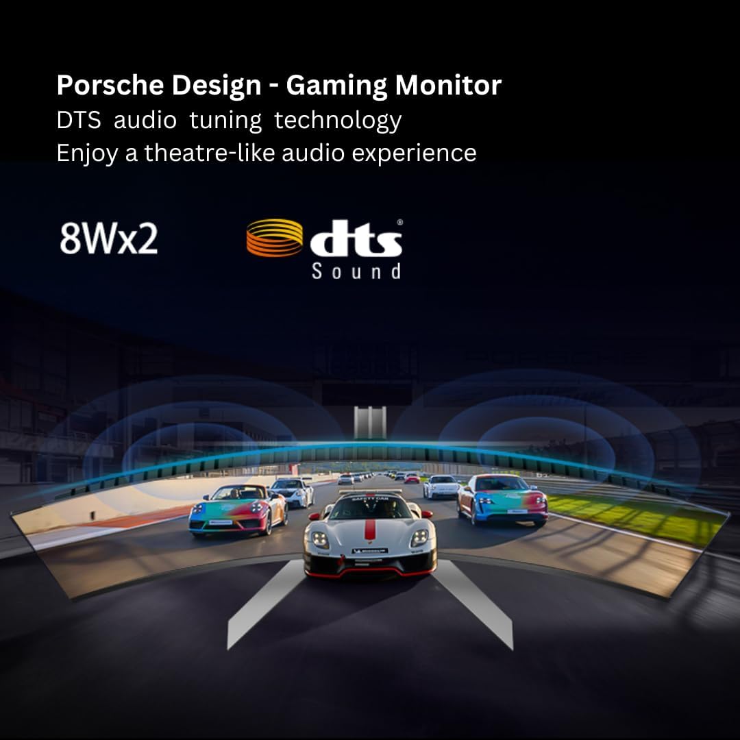 AOC PD49 Porsche Design 49" 5K DQHD QD-OLED Gaming Monitor, 240Hz Refresh Rate, HDR TrueBlack 400, 1800R Curve, 1000 Nits Brightness, USB-C, KVM, Speakers, Ergonomic Stand, Premium Build