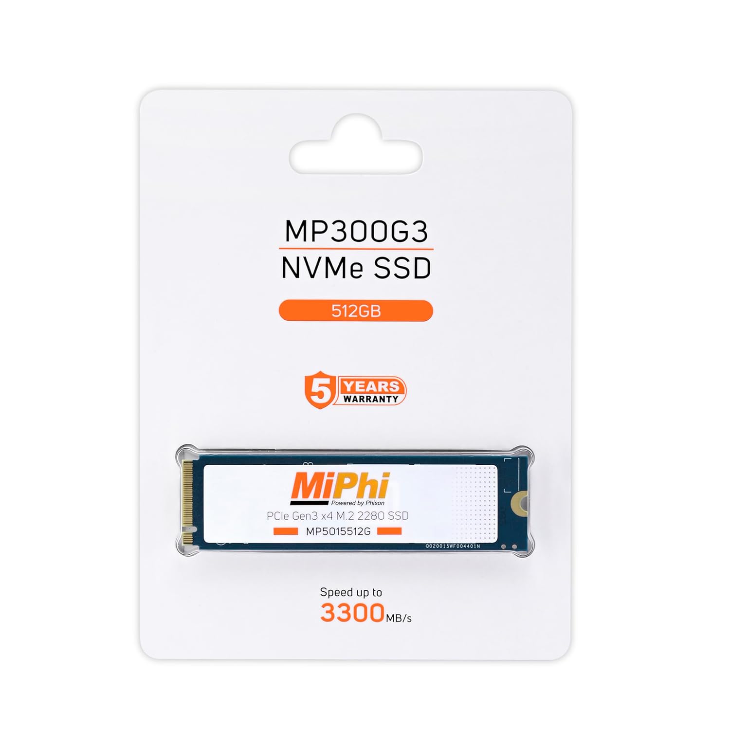 MP300G3 NVMe 512GB, Upto 3300MB/s, 5 Y Warranty, PCIe Gen 3 NVMe M.2 (2280), Internal Solid State Drive (SSD)