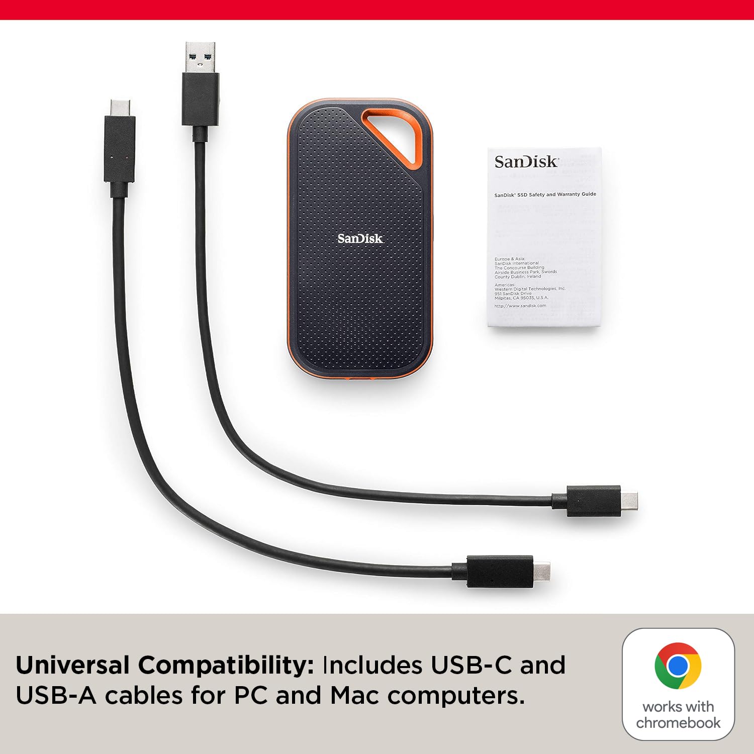 SanDisk 1TB Extreme Pro Portable SSD 2000MB/s R/ W, Upto 3 meter drop protection with IP65 water and dust resistance, Metal Enclosure, PC, MAC & TypeC Smartphone Compatible, 5Y Warranty,External SSD