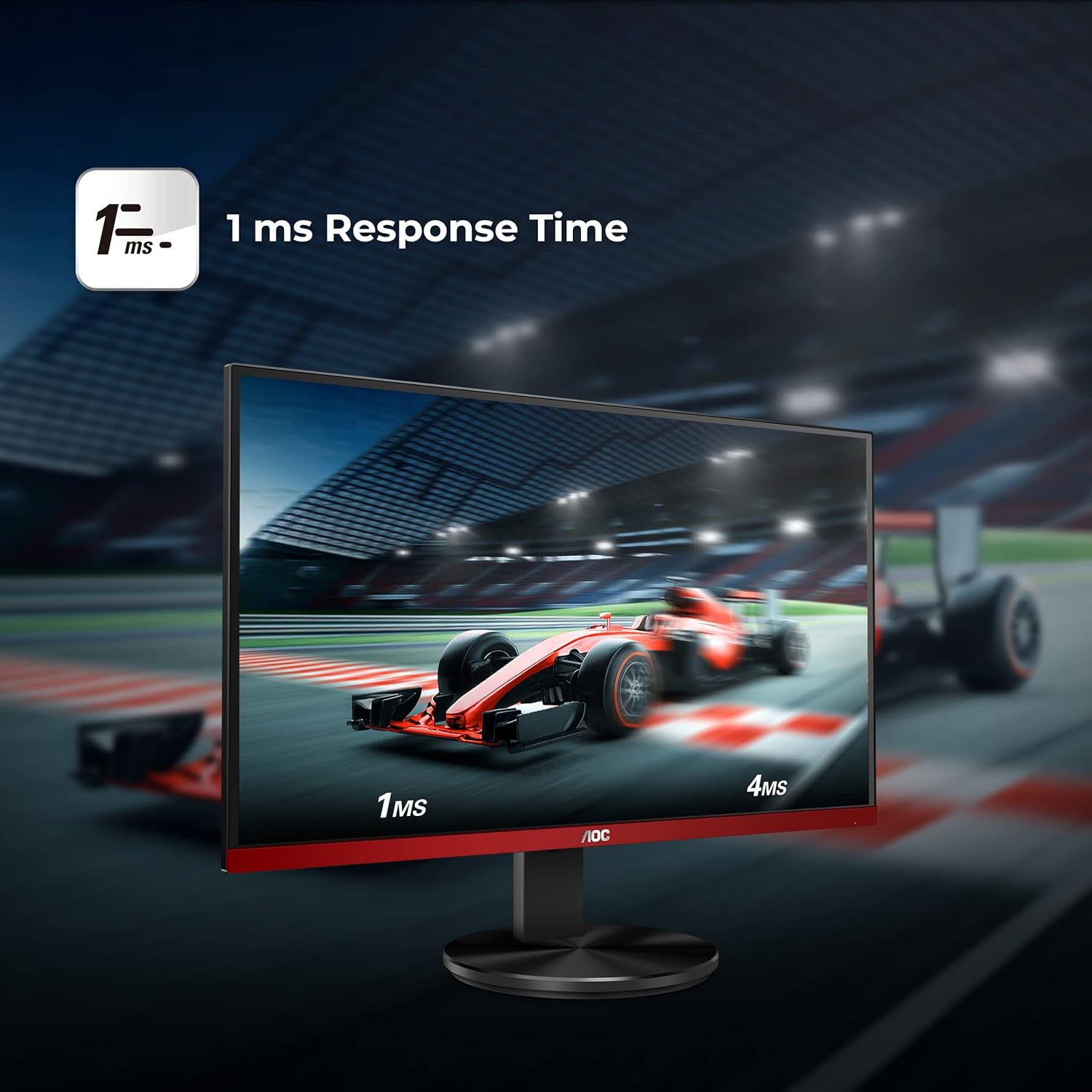 AOC G2490Vx 24 Inch Borderless Full HD Gaming Monitor, Gaming LED Monitor, 144Hz Refresh Rate, FreeSync Premium, 1ms Response Time