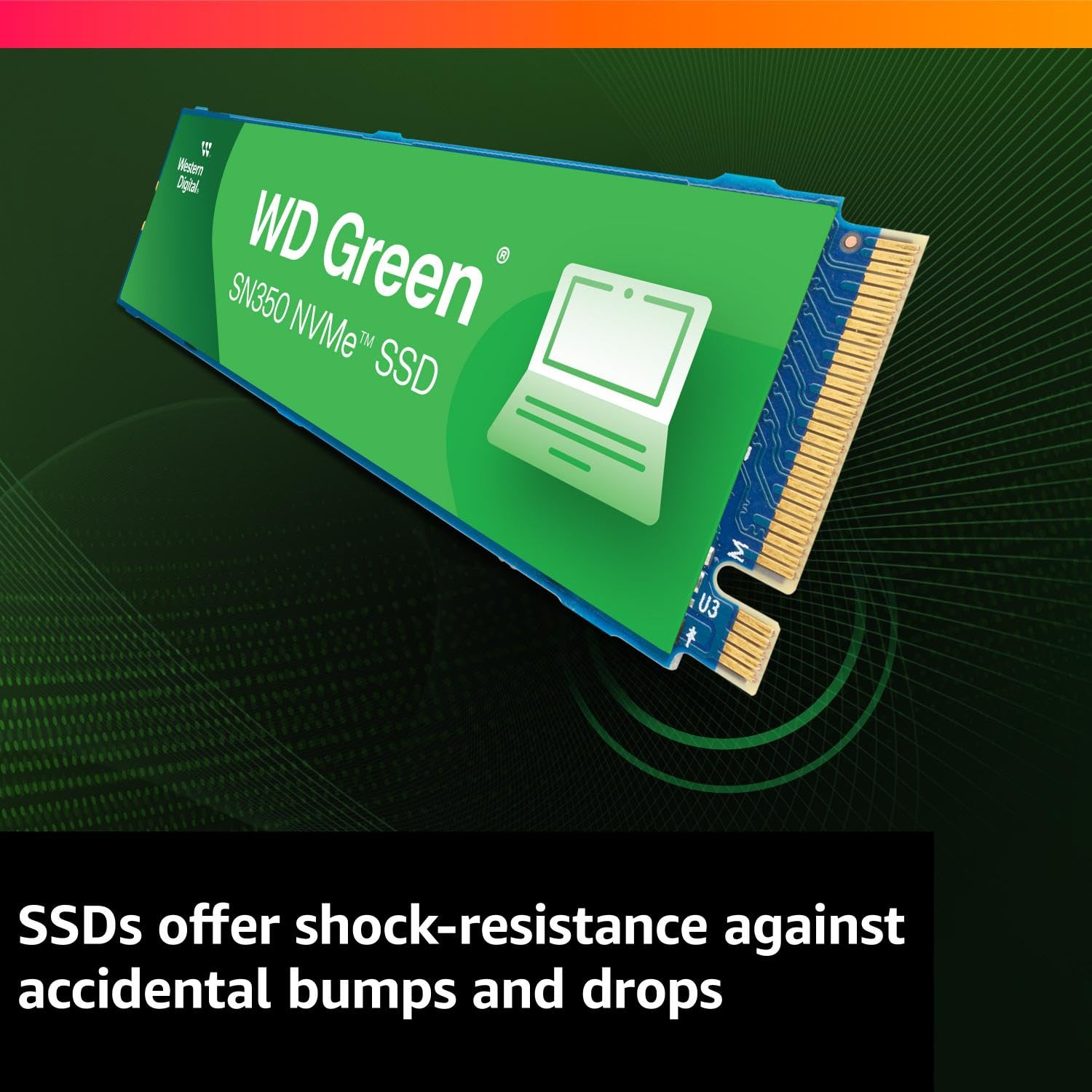 Western Digital WD Green SN350 NVMe 250GB, Upto 2400MB/s, 3 Y Warranty, PCIe Gen 3 NVMe M.2 (2280), Internal Solid State Drive (SSD) (WDS250G2G0C), Green