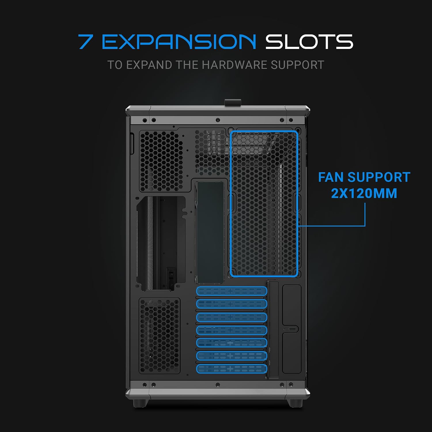Ant Esports Crystal X8 Arc Mid Tower Gaming Cabinet | Panoramic 270° Tempered Glass, Supports BTF Back-Connect ATX Motherboards, Pre-Installed 8X 120mm ARGB Fans, 360mm AIO Support | Black