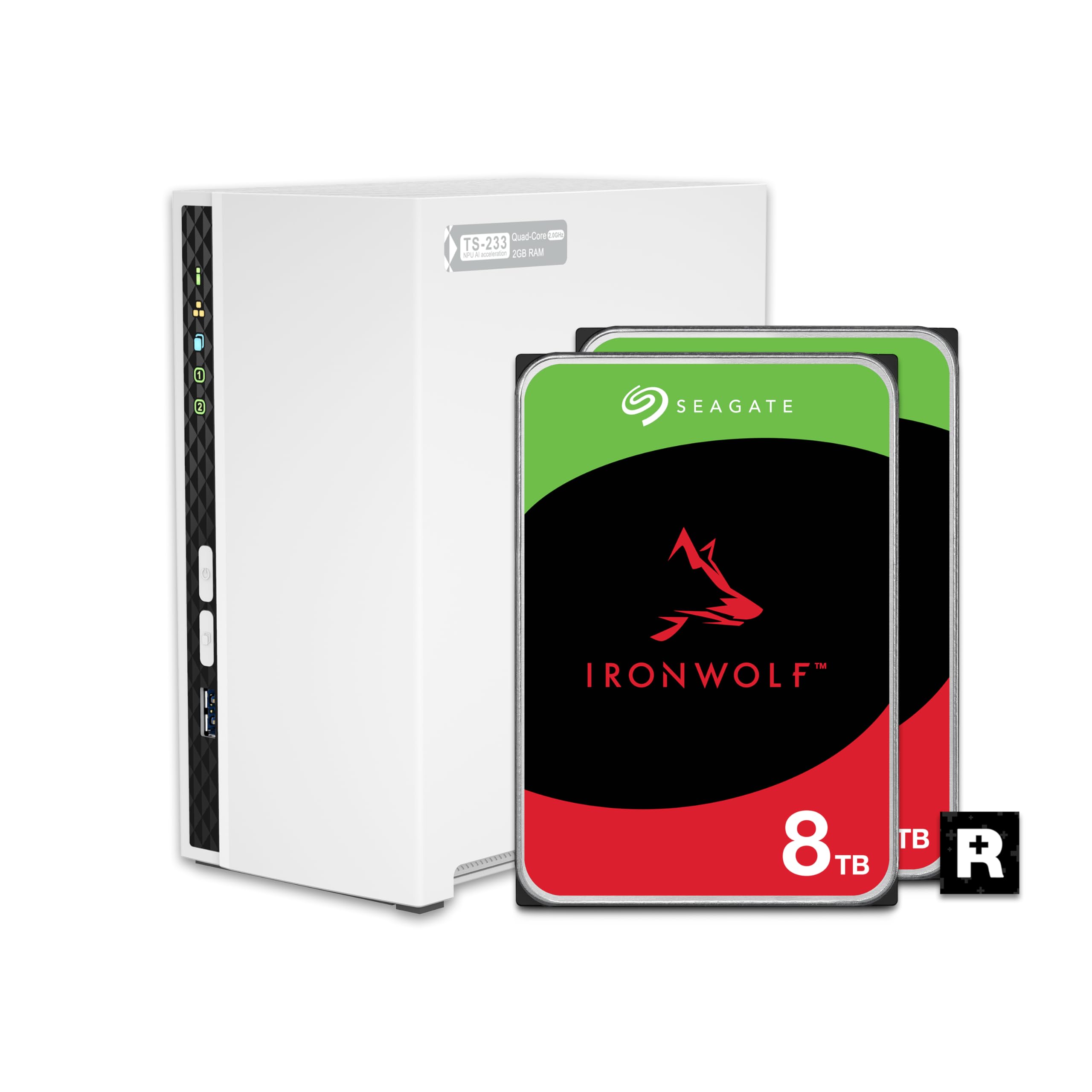 QNAP TS-233-US 2 Bay Affordable Desktop NAS with ARM Cortex-A55 Quad-core Processor and 2 GB DDR4 RAM (Diskless)