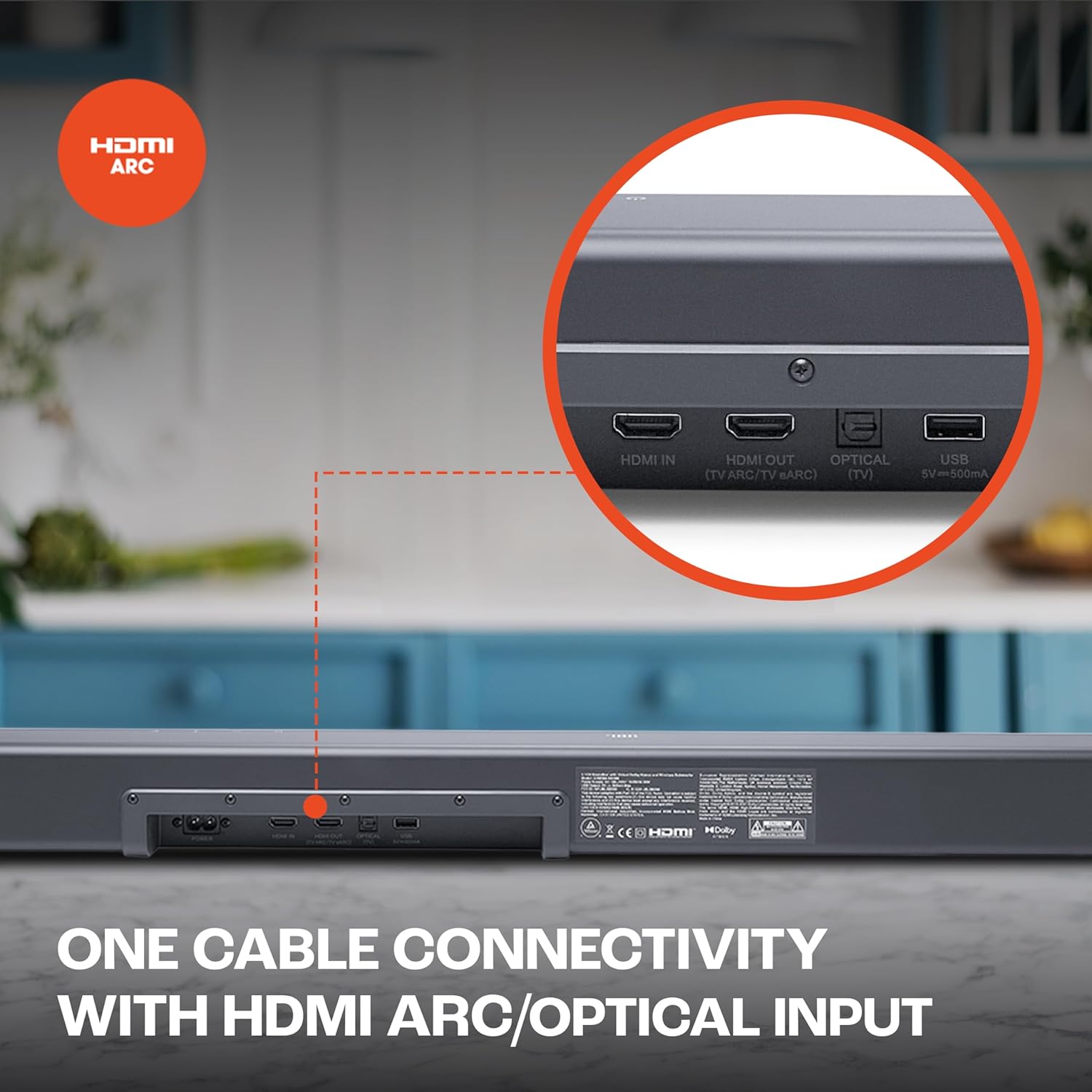 JBL Cinema SB590 Deep Bass, Dolby Atmos Soundbar with Wireless Subwoofer for Extra Deep Bass, 3.1 Channel, Center channel for superior voice clarity, HDMI eARC, Bluetooth & Optical Connectivity (440W) - Zapnet.in