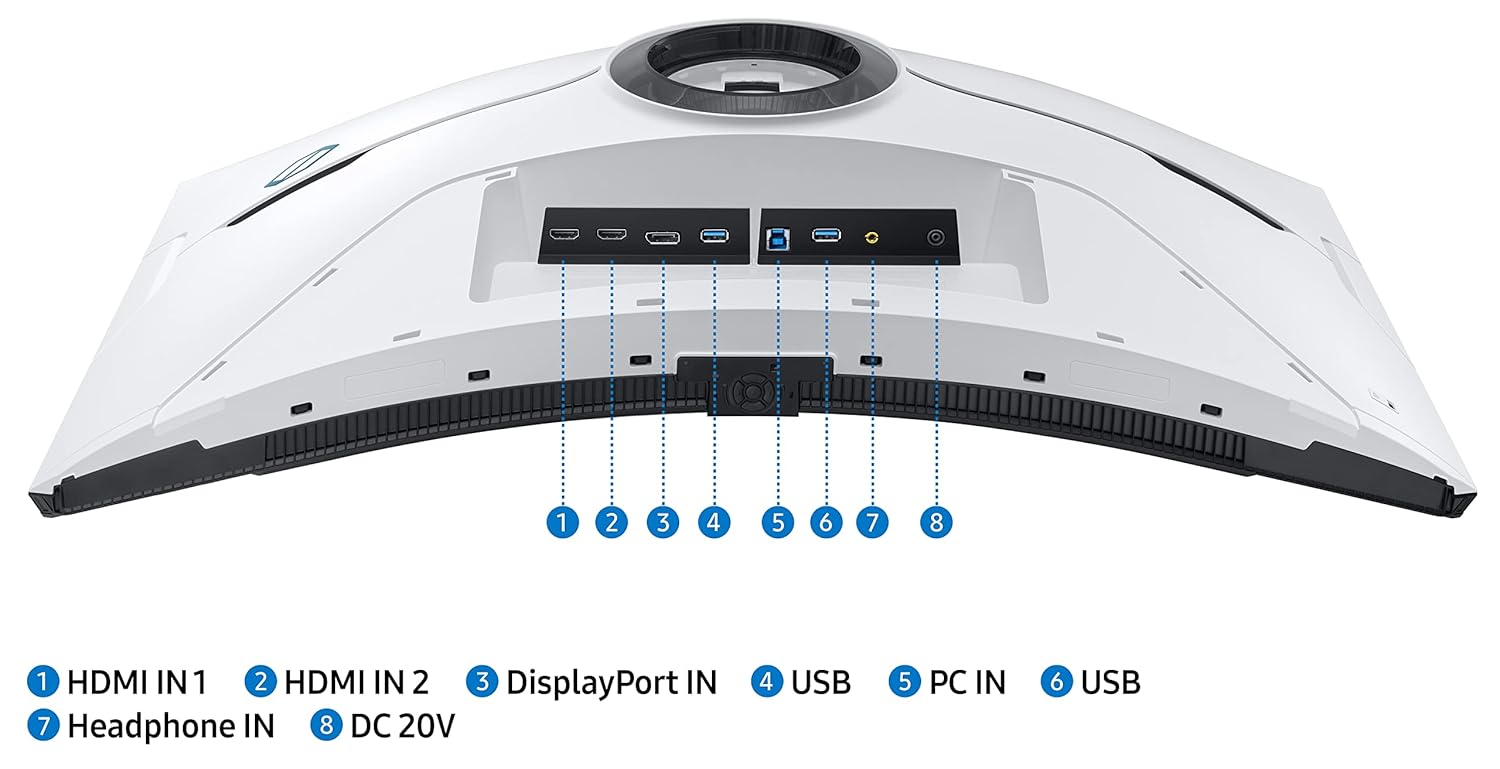 Samsung 32-Inch(80cm) 4K UHD Odyssey Neo G8 Gaming, 240 Hz, 1ms Curved Monitor, 3840 x 2160 Pixels, Mini-LED, Height Adjustable Stand, Matte Display, HDR2000 (LS32BG850NWXXL, Black)