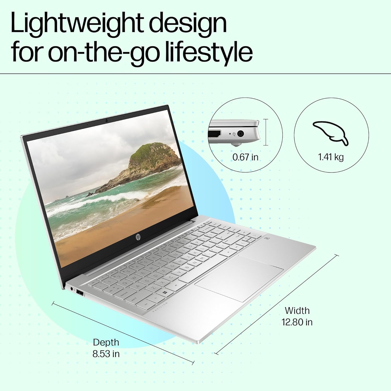 HP Pavilion 14, 12th Gen Intel Core i7-1255U, 16GB DDR4, 1TB SSD, (Win11, Office21, Silver,1.41 kg), IPS, Micro-edge, BrightView,14-inch (35.6cm) FHD Laptop, Intel Iris Xe graphics, HD camera,dv2015TU