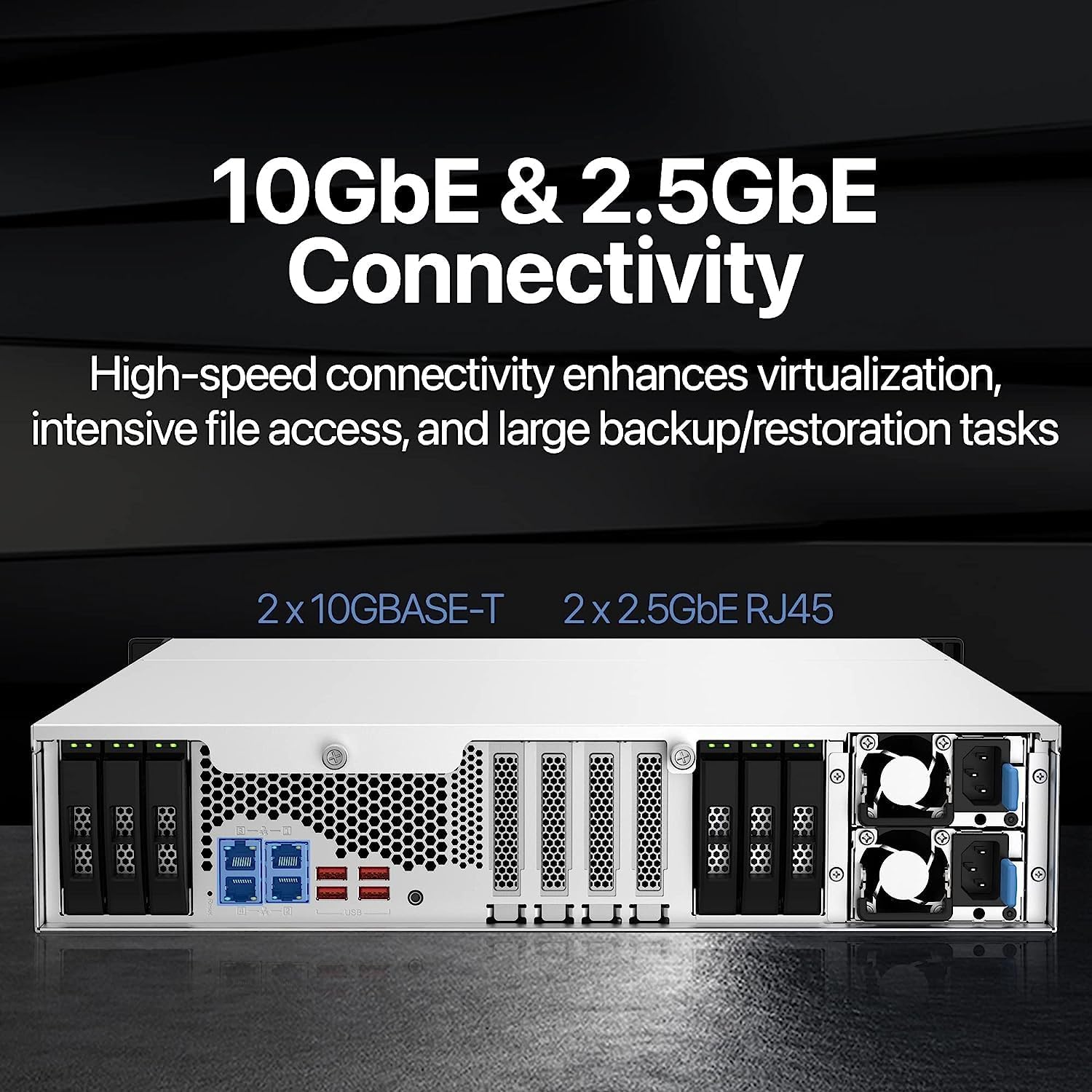 QNAP TS-h1887XU-RP-E2336-32G-US 18 Bay 2U Rackmount Hybrid NAS with Intel® Xeon® Processor, Dual 10GbE, ZFS Storage for Virtualization and Data-Intensive Enterprise Applications