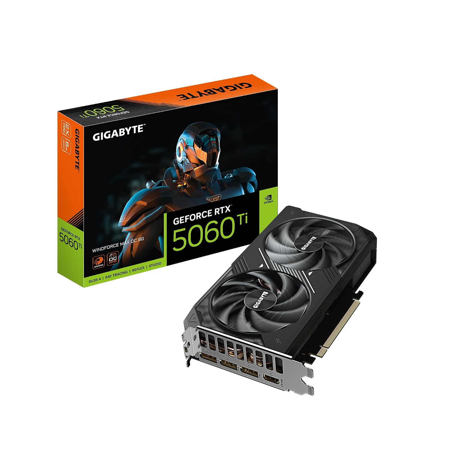 GIGABYTE GeForce RTX 5060 Ti WINDFORCE MAX OC 8G Graphics Card, 8GB 128-bit GDDR7, PCIe 5.0, WINDFORCE Cooling System, GV-N506TWF2MAX OC-8GD Video Card
