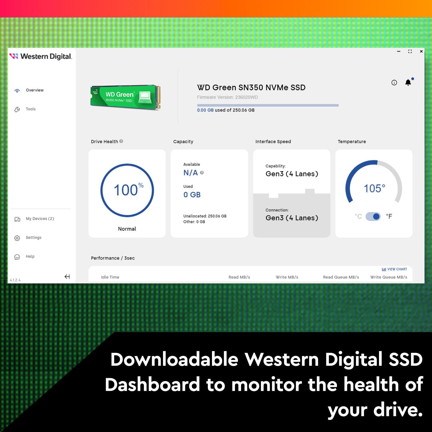 Western Digital WD Green SN350 NVMe 250GB, Upto 2400MB/s, 3 Y Warranty, PCIe Gen 3 NVMe M.2 (2280), Internal Solid State Drive (SSD) (WDS250G2G0C), Green