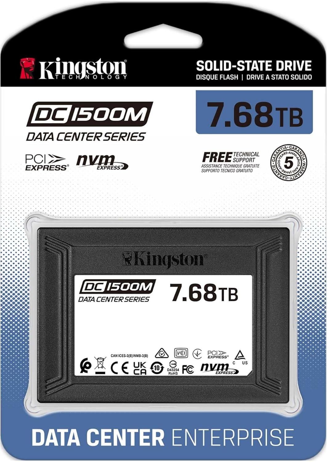 Kingston DC1500M U.2 PCIe NVMe SSD Enterprise Data Center - SEDC1500M/7680G