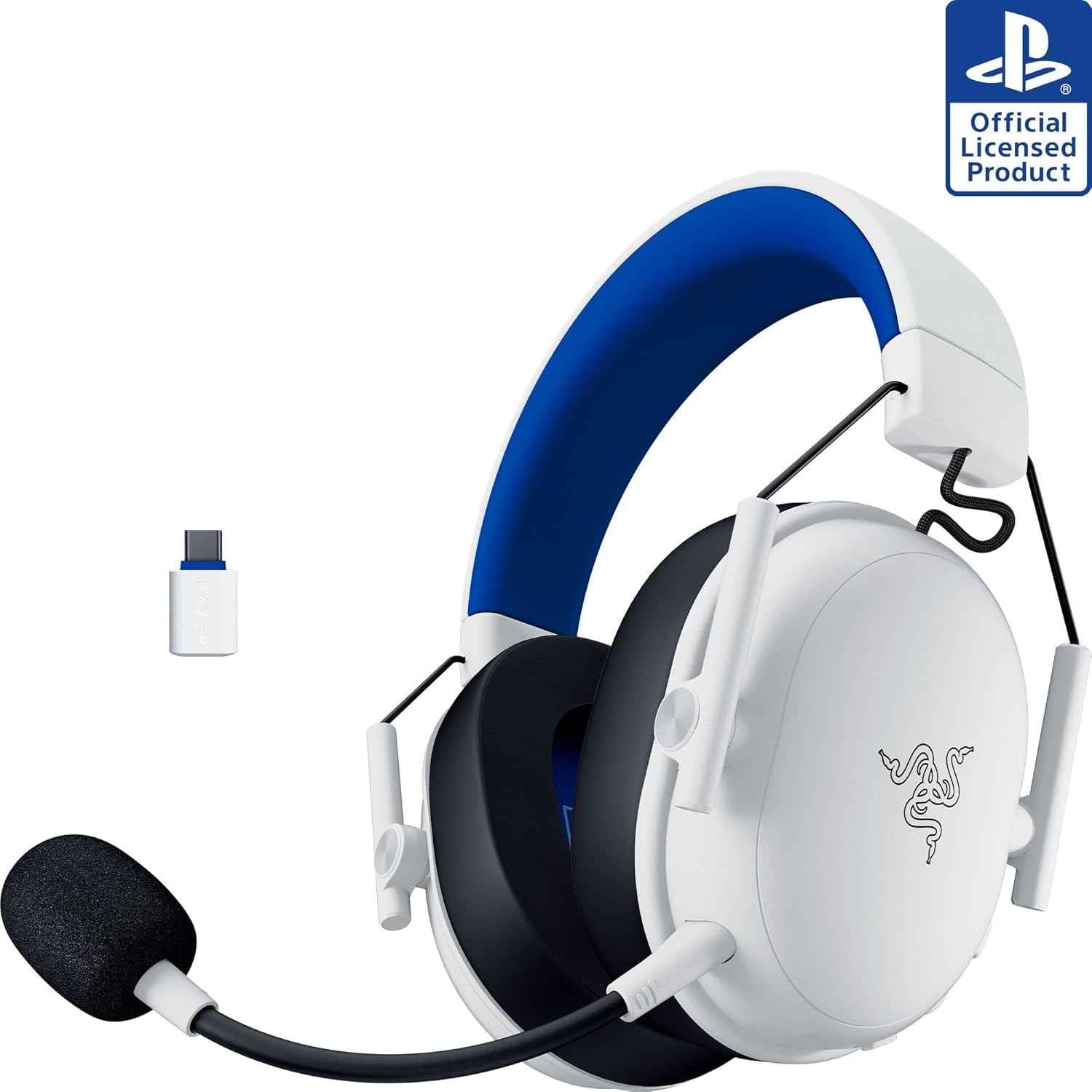 Razer BlackShark V3 X HyperSpeed Wireless PS5 Gaming Headset, White | 50mm Drivers, Cardioid Mic, 2.4 GHz, Bluetooth, Works with PC, Mac, Nintendo Switch, Smartphone, 70 Hr Battery