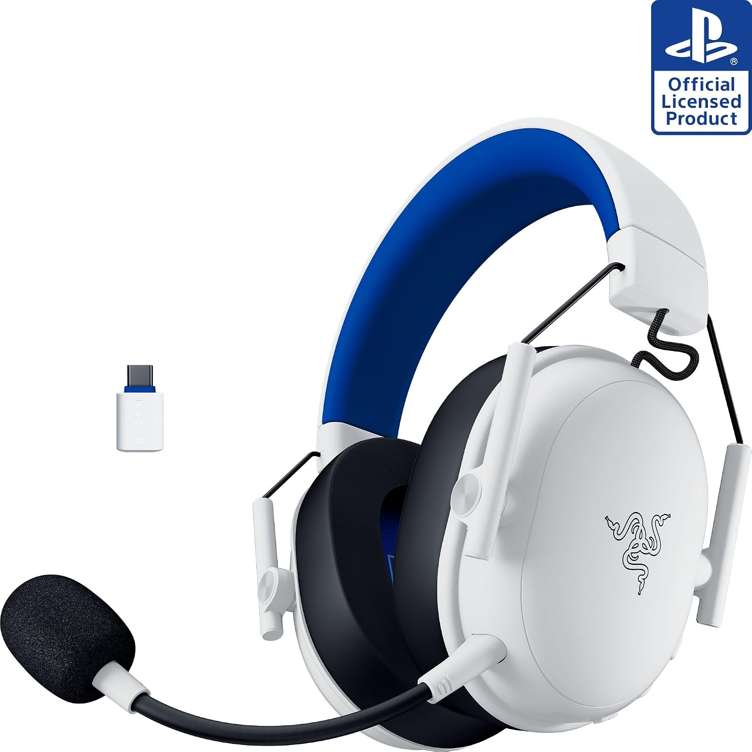 Razer BlackShark V3 X HyperSpeed Wireless PS5 Gaming Headset, White | 50mm Drivers, Cardioid Mic, 2.4 GHz, Bluetooth, Works with PC, Mac, Nintendo Switch, Smartphone, 70 Hr Battery