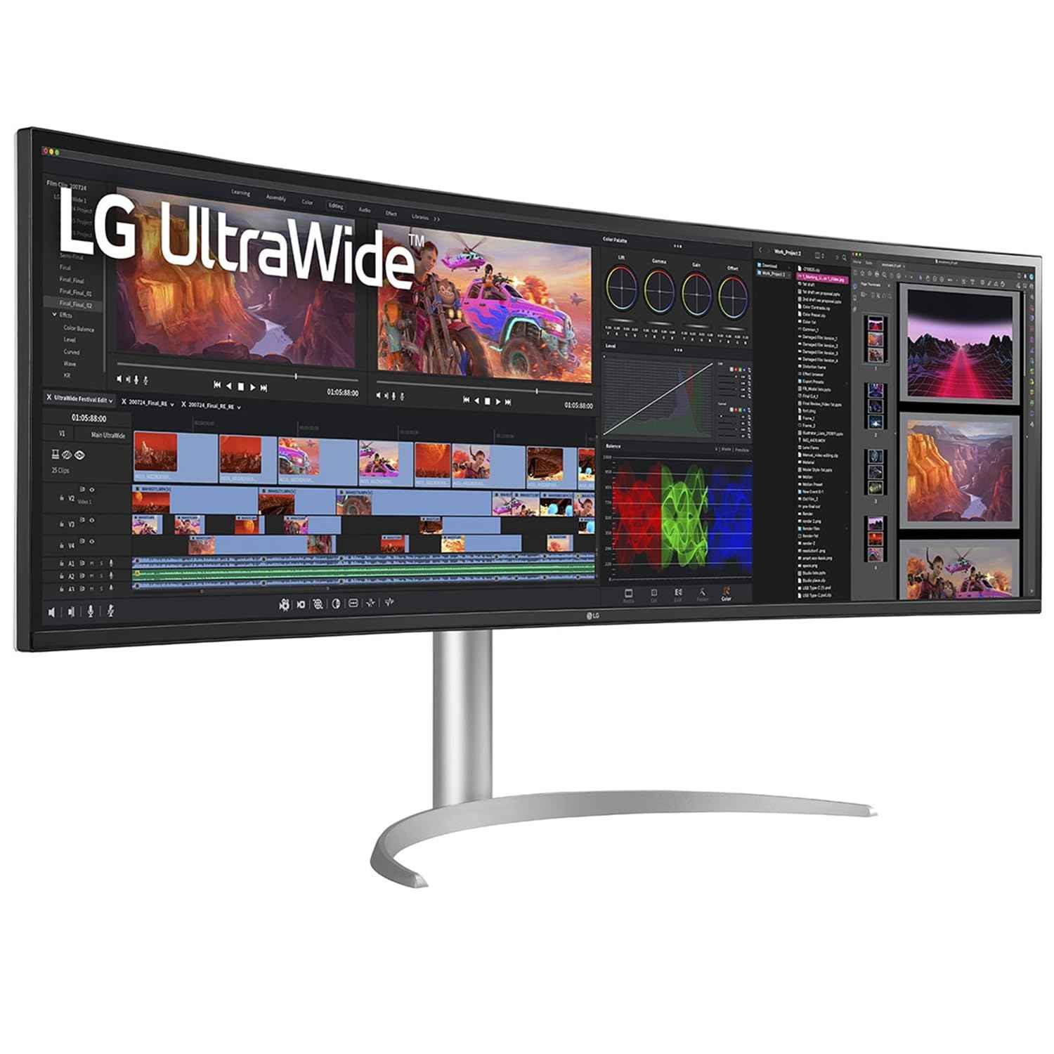 LG 49" Ultrawide Dual Qhd Nano 144Hz IPS Curved Monitor(5120X1440) Expanded Workstation,Vesa Displayhdr 400,USB Type-C,Dual Controller,Nvidia G-Sync,AMD Freesync Premium Pro-49Wq95C-W,White