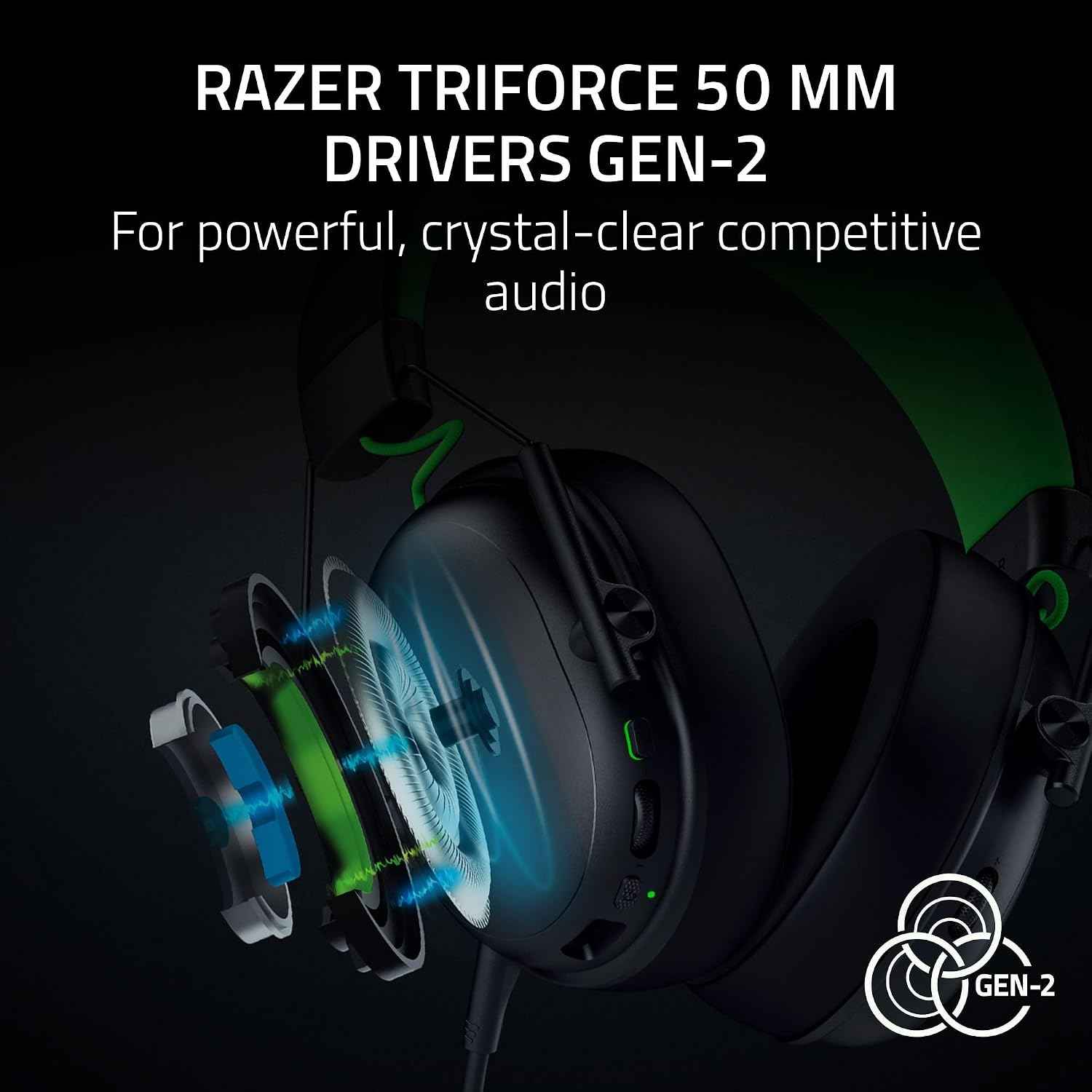Razer BlackShark V3 X HyperSpeed for Xbox - Wireless E-Sports Headset - Ultra Light 270 g - Triforce 50 mm Driver - Removable Microphone - HyperSpeed 2.4 GHz & Bluetooth - Xbox/PC | Black
