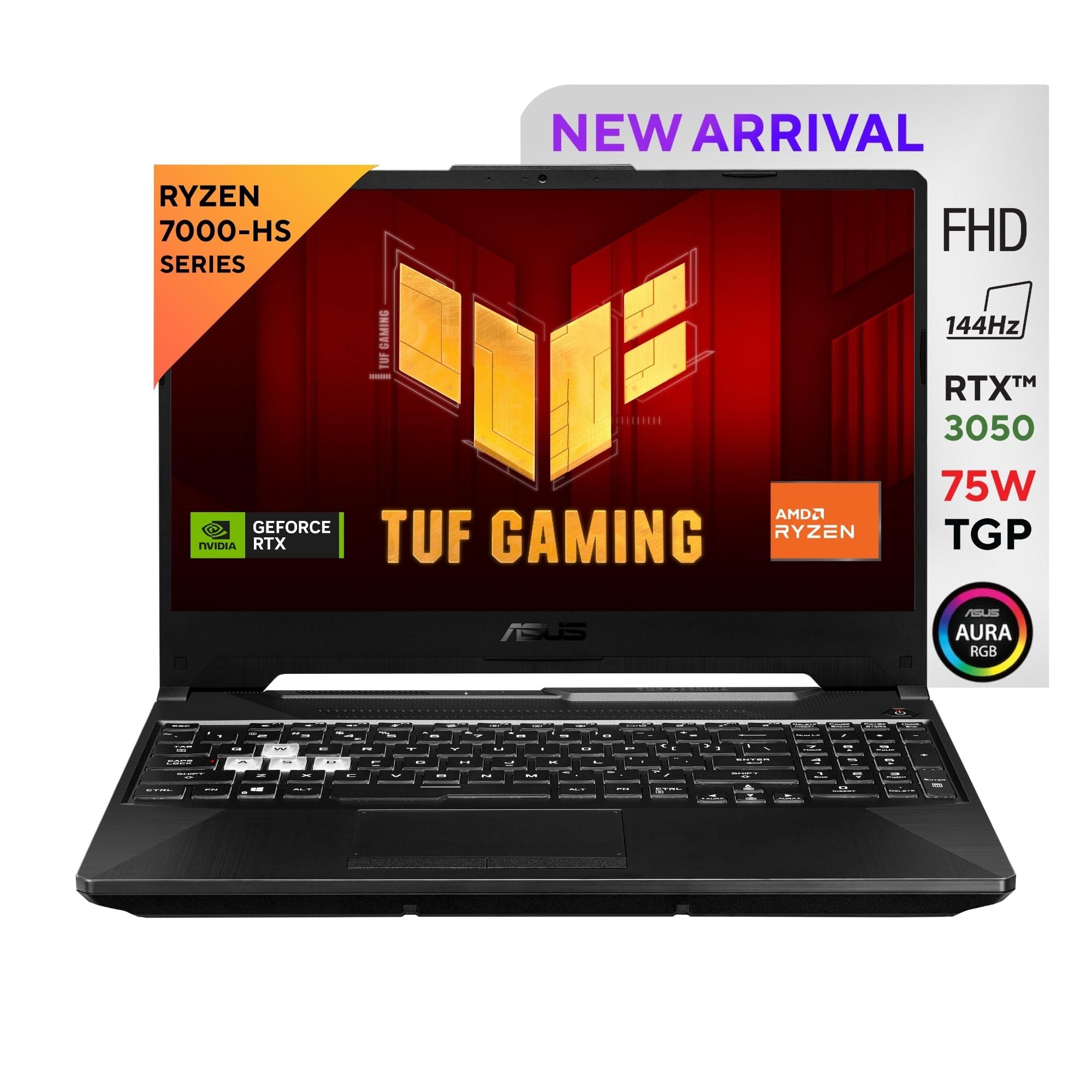 ASUS TUF Gaming A15, AMD Ryzen 7 7435HS, 15.6-inch FHD 144Hz, Gaming Laptop (16GB/512GB SSD/NVIDIA GeForce RTX 4050/Windows 11/90WHr/Mecha Gray/2.2 Kg), FA507NUR-LP082W