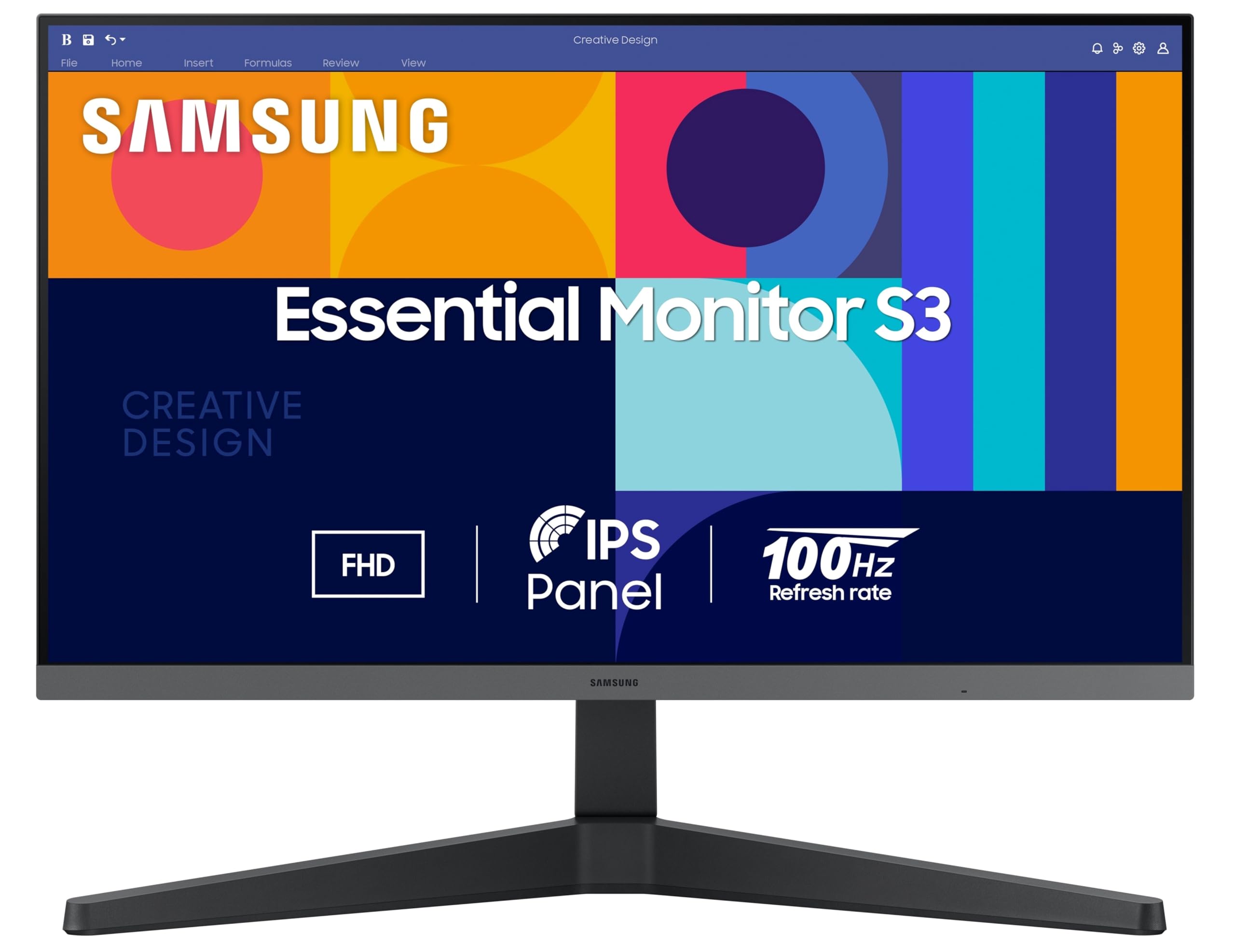Samsung 24-inch (60.46cm) FHD, IPS, 100 Hz, 1920 x 1080 Flat Monitor, Bezel Less Design, AMD FreeSync, Flicker-Free, HDMI, Display Port (LS24C330GAWXXL, Black)