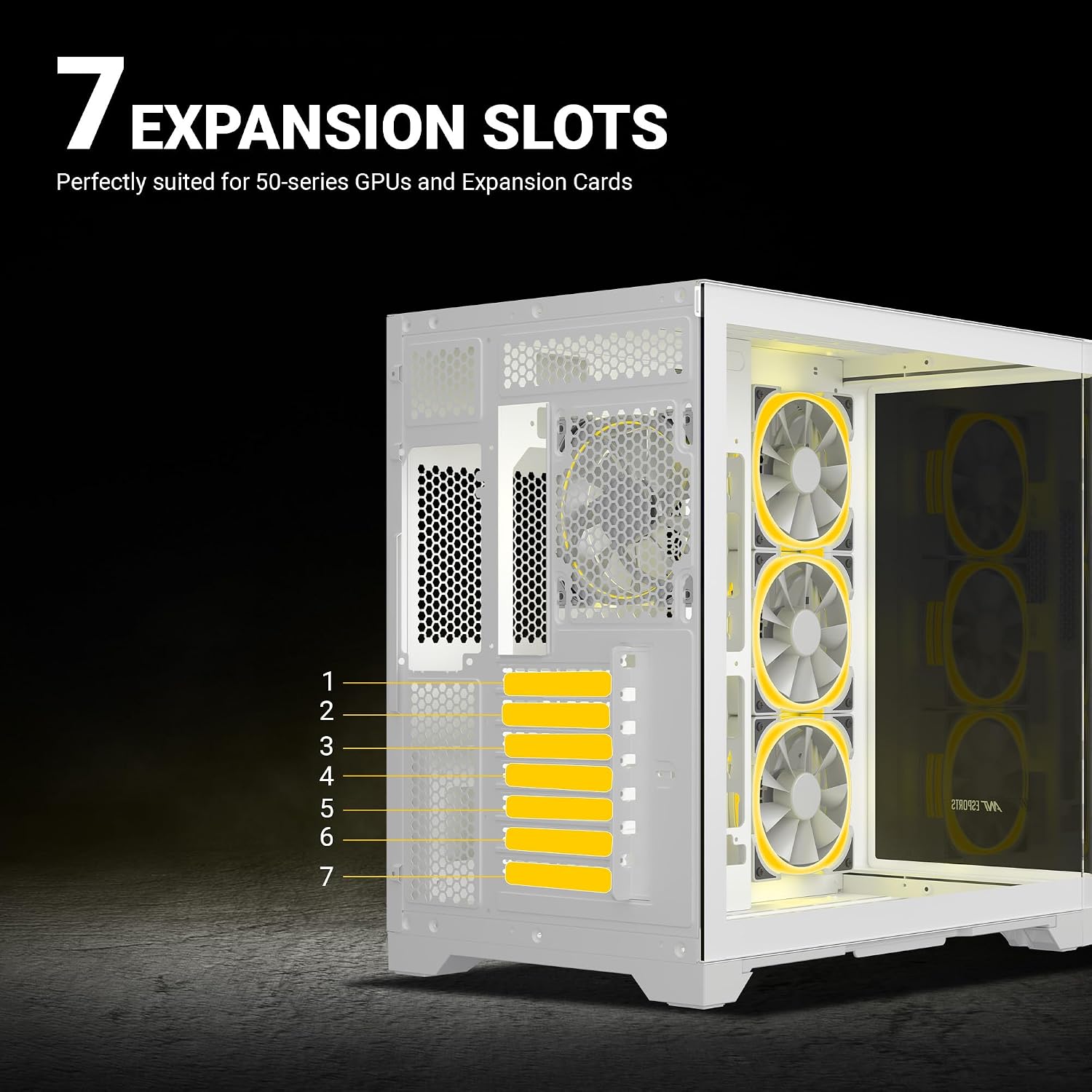 Ant Esports Crystal ARC Mid-Tower Computer Case/Gaming Cabinet - White |Front Curved Glass|Support ATX, Micro-ATX, Mini-ITX | Pre-Installed 4 ARGB-PWM Fans