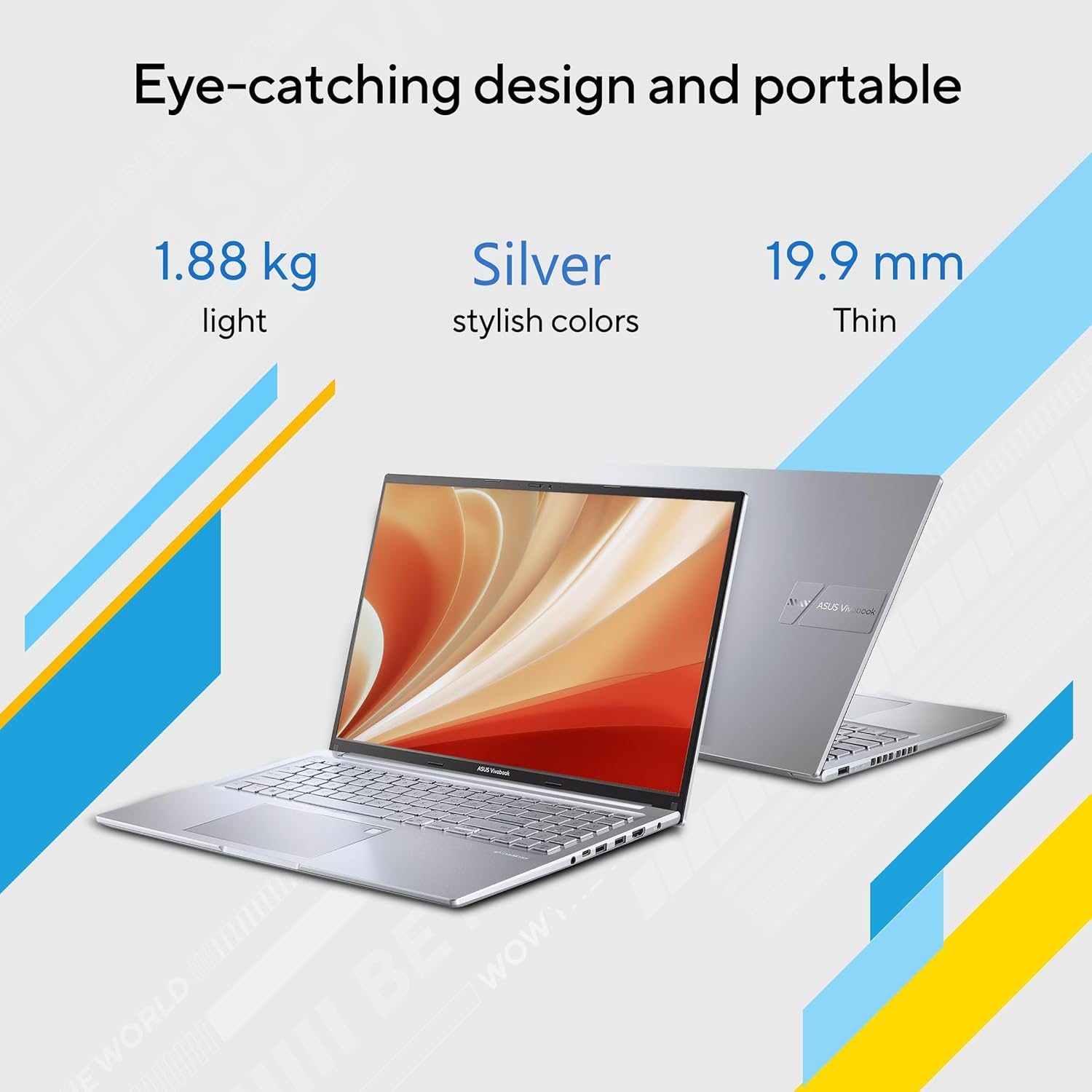 ASUS Vivobook 16, Intel Core i5-12500H, 12th Gen, 16GB RAM, 512GB SSD, FHD+, 16"/40.64cm, Windows 11, MS Office 2021, Silver, 1.8KG, X1605ZAC-MB540WS, Thin and Light Laptop
