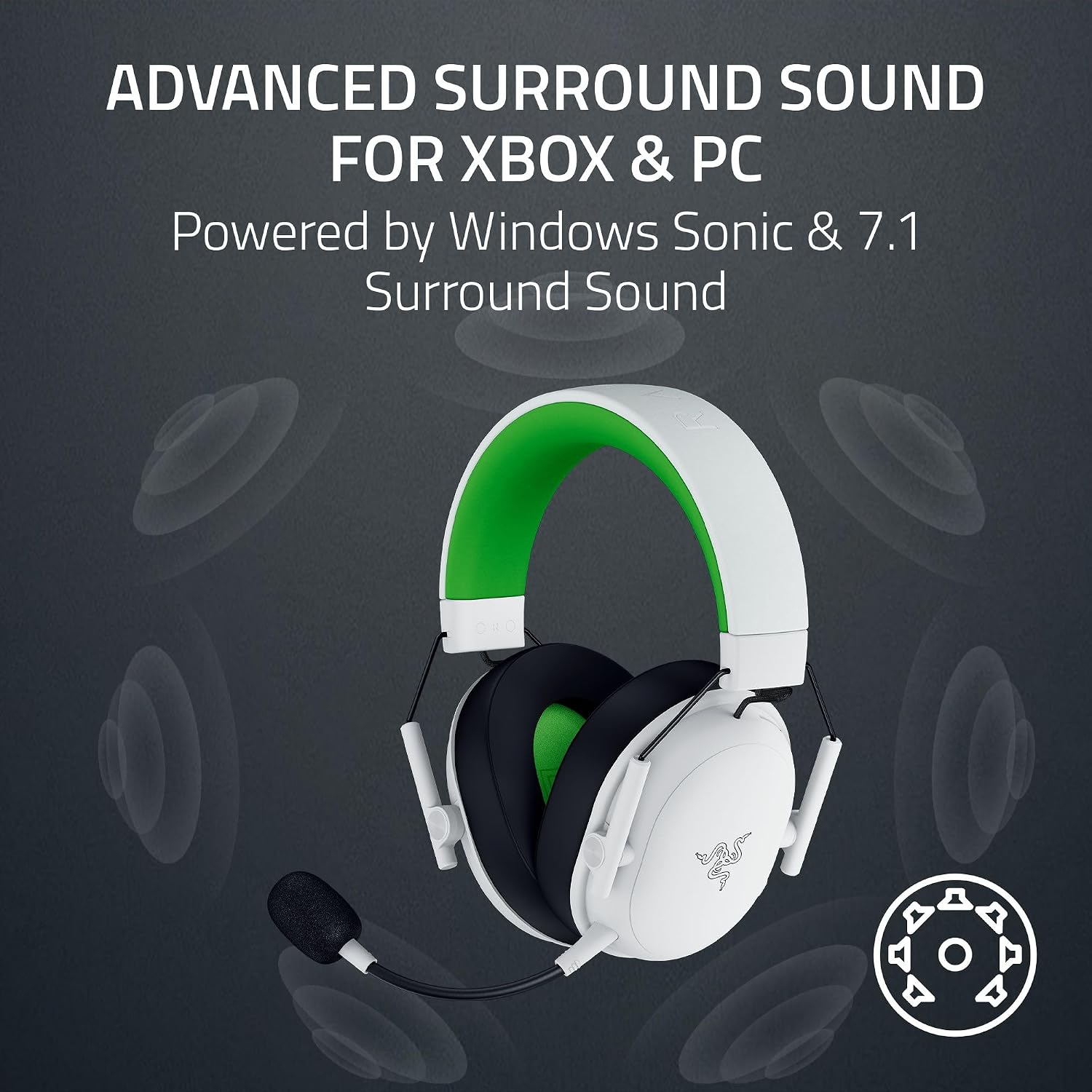 Razer BlackShark V3 X HyperSpeed Wireless Gaming Headset for Xbox: 50mm Drivers - Cardioid Mic - 2.4 GHz, Bluetooth - Works with PC, Mac, Nintendo Switch, Smartphone - Long Battery Life - White
