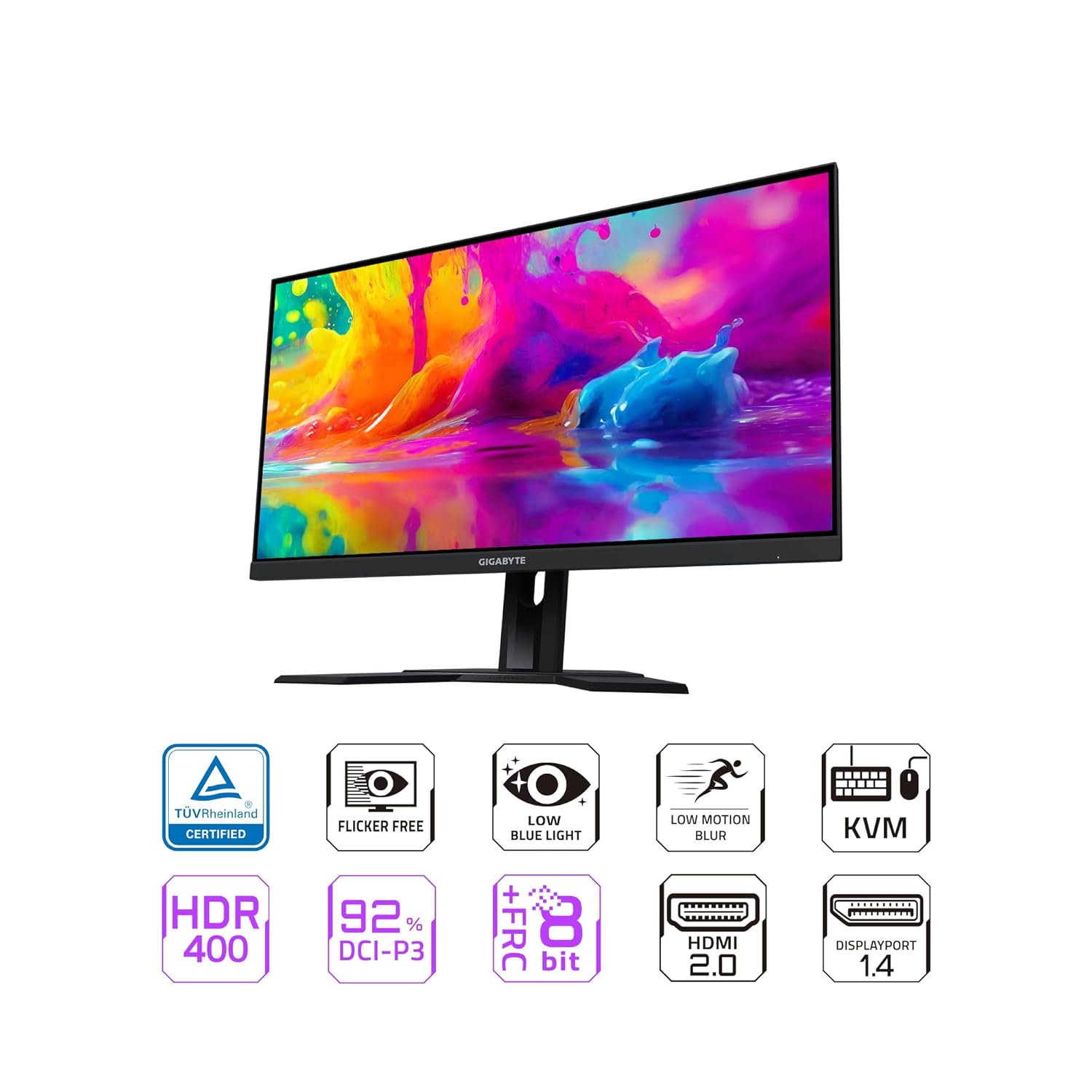 GIGABYTE M27Q 27Inch(68.8Cm) 170Hz, 2560 X 1440 Pixels -Kvm Gaming Monitor, Ss Ips Display, 0.5Ms (Mprt) Response Time, Hdr Ready, Freesync Premium, 1X Display Port 1.2, 2X Hdmi 2.0, 2X Usb 3.0, Black