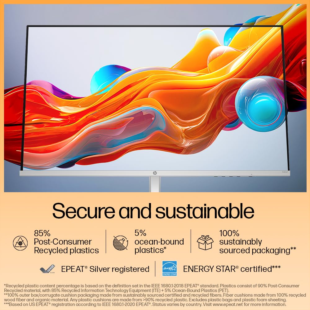 HP Series 5 31.5 inch FHD Monitor - 532sf, 31.5inch(80cm),FHD (1920 x 1080),300 Nits,Anti-Glare, Eye Ease,5.1kg