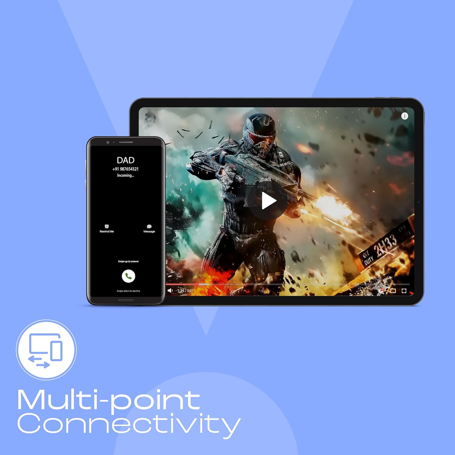 JBL Tune 520BT Wireless On Ear Headphones with Mic, Upto 57H Battery, Speed Charge : 5 Min Charge Gives Up to 3H of Playback, Multipoint Connect, Customizable Bass with Headphones App, BT 5.3 (Black) - Zapnet.in