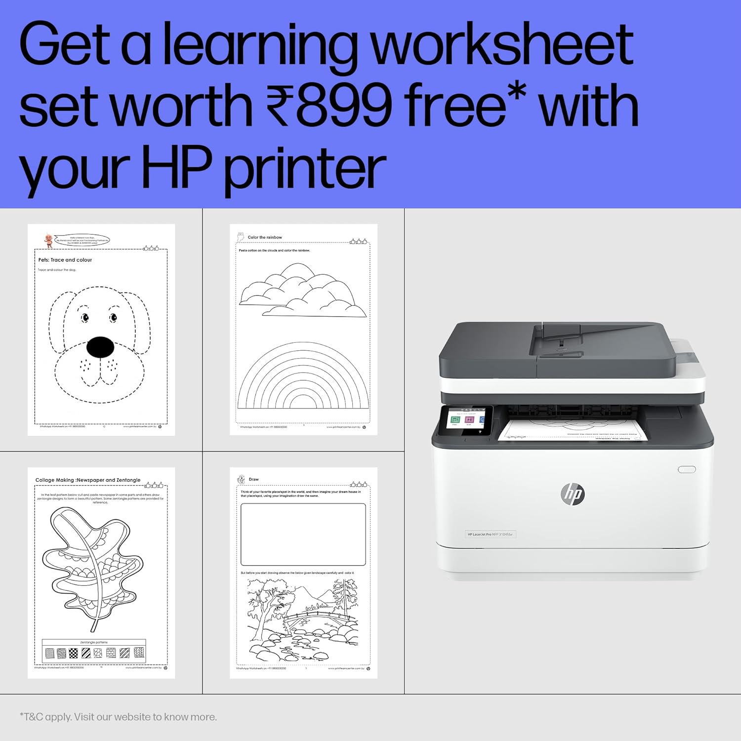 HP Laserjet 3104Fdw Duplex Monochrome Printer: Print, Copy, Scan, Self Reset Dual Band WiFi with Self Heal, Ethernet, Fast Printing Upto 33Ppm, Easy and Secure Setup,White