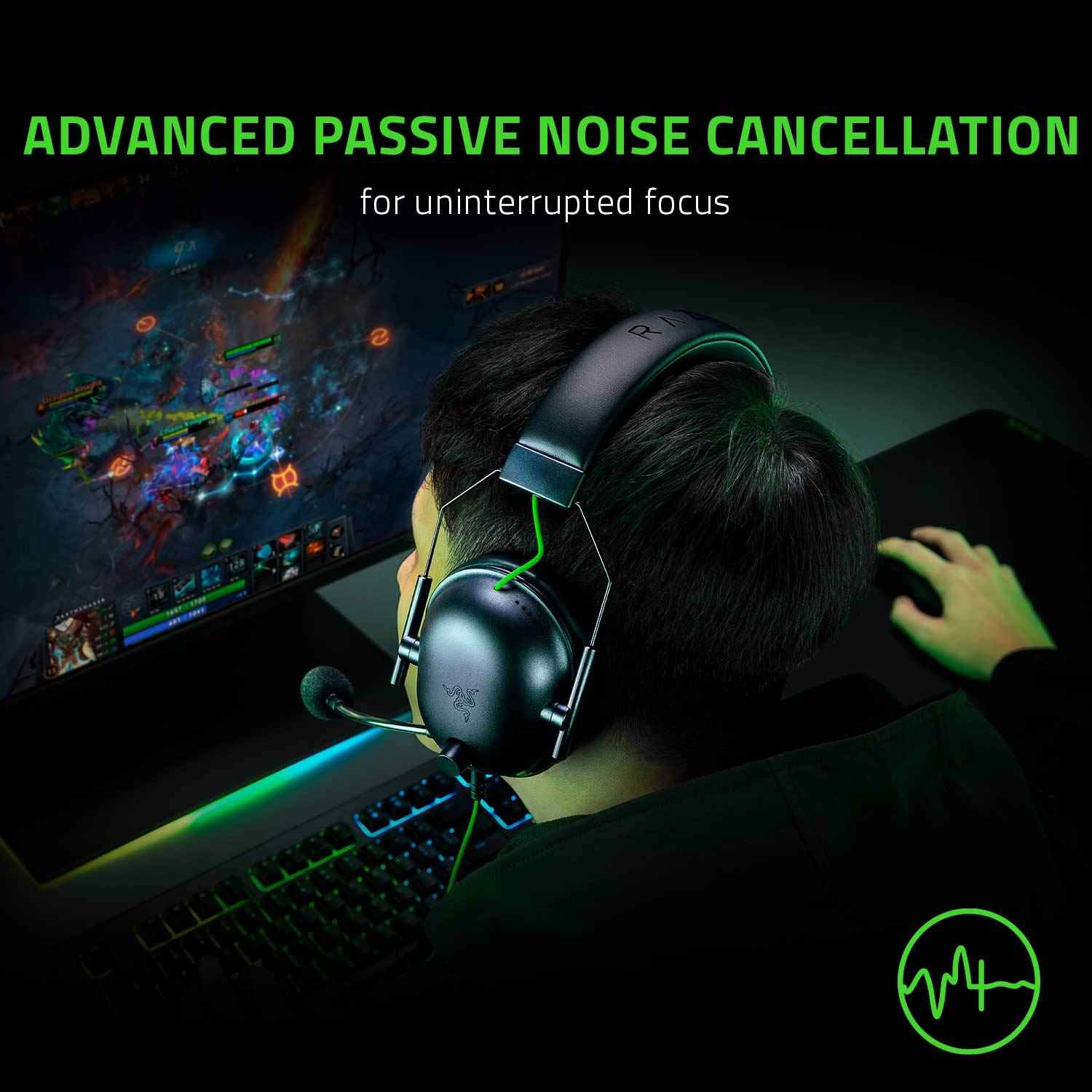 Razer BlackShark V2 X Smartchoice Wired Gaming Headset with Mic, 7.1 Surround Sound, 50mm Drivers, Memory Foam Cushions, Multi-Platform (PC/PS/Xbox/Switch/Mobile), 3.5mm Jack_Black