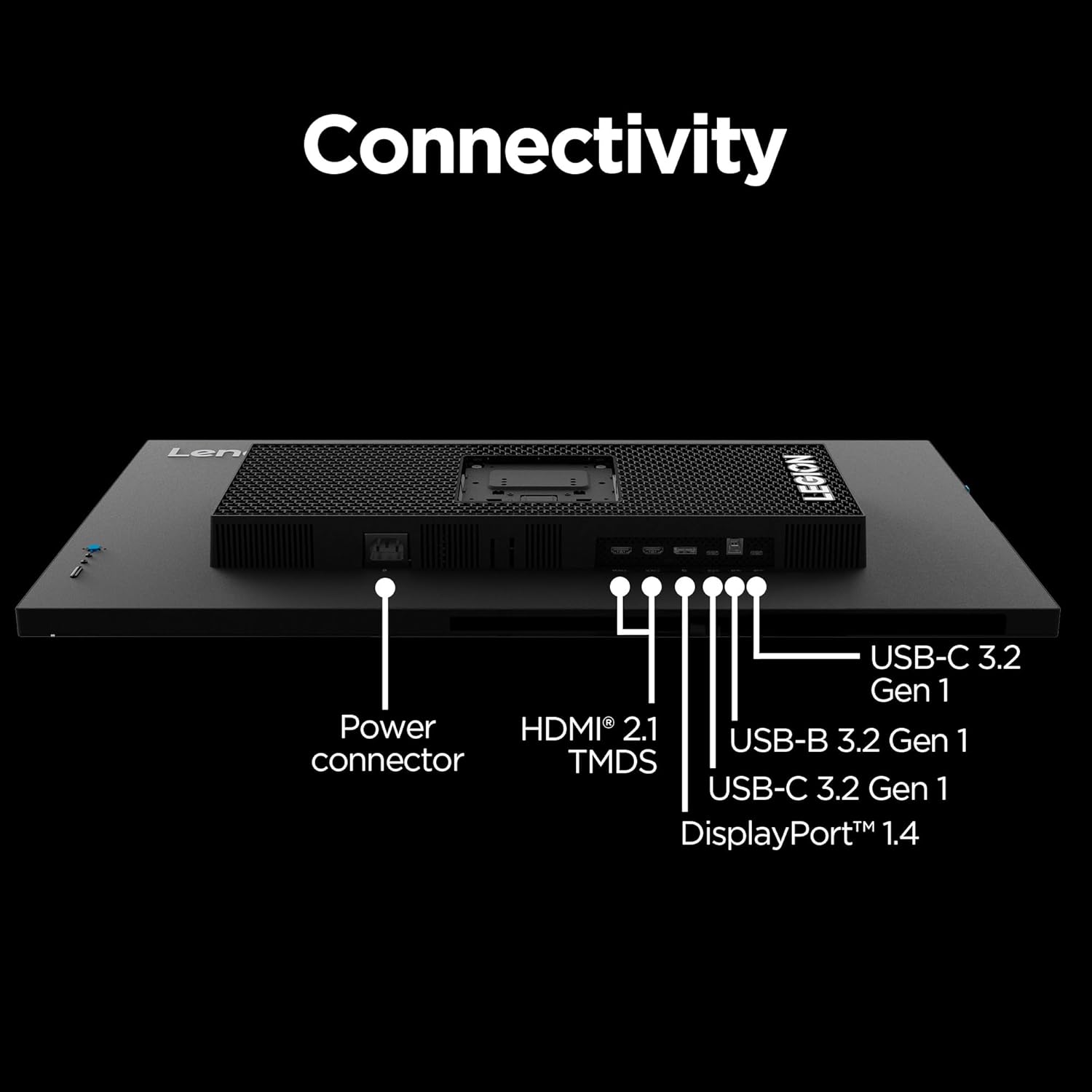 Lenovo Legion Y32p-30 Monitor - Gaming Monitor - 31.5" UHD IPS Display - 144Hz - DisplayHDR™ 400 - AMD FreeSync™ Premium - 0.2ms MPRT - Raven Black - NearEdgeless Design