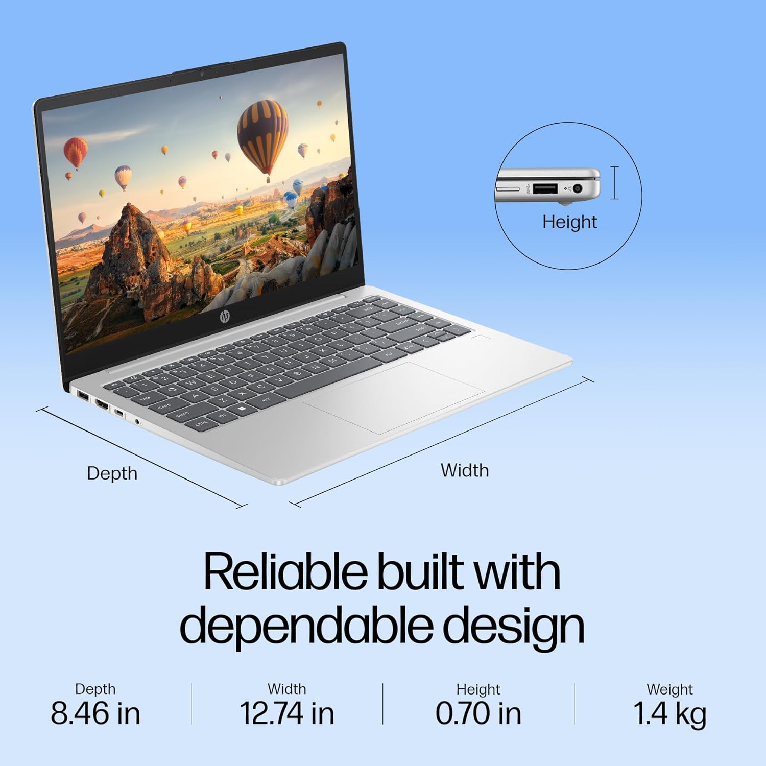 HP 14 AI Laptop, Intel Core Ultra 5 125H,12 Tops,16GB DDR5, 512GB SSD, (Win 11, Silver, 1.4 kg) Anti-Glare,14-inch (35.6 cm), FHD, Intel Arc Graphics, FHD Camera, Backlit KB, gr1022TU