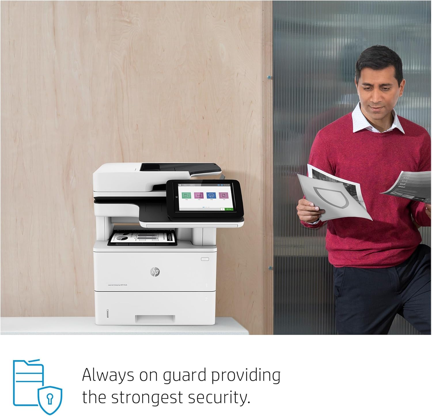 HP LaserJet Enterprise MFP M528dn Monochrome All-in-One Printer with built-in Ethernet & 2-sided printing (1PV64A), White