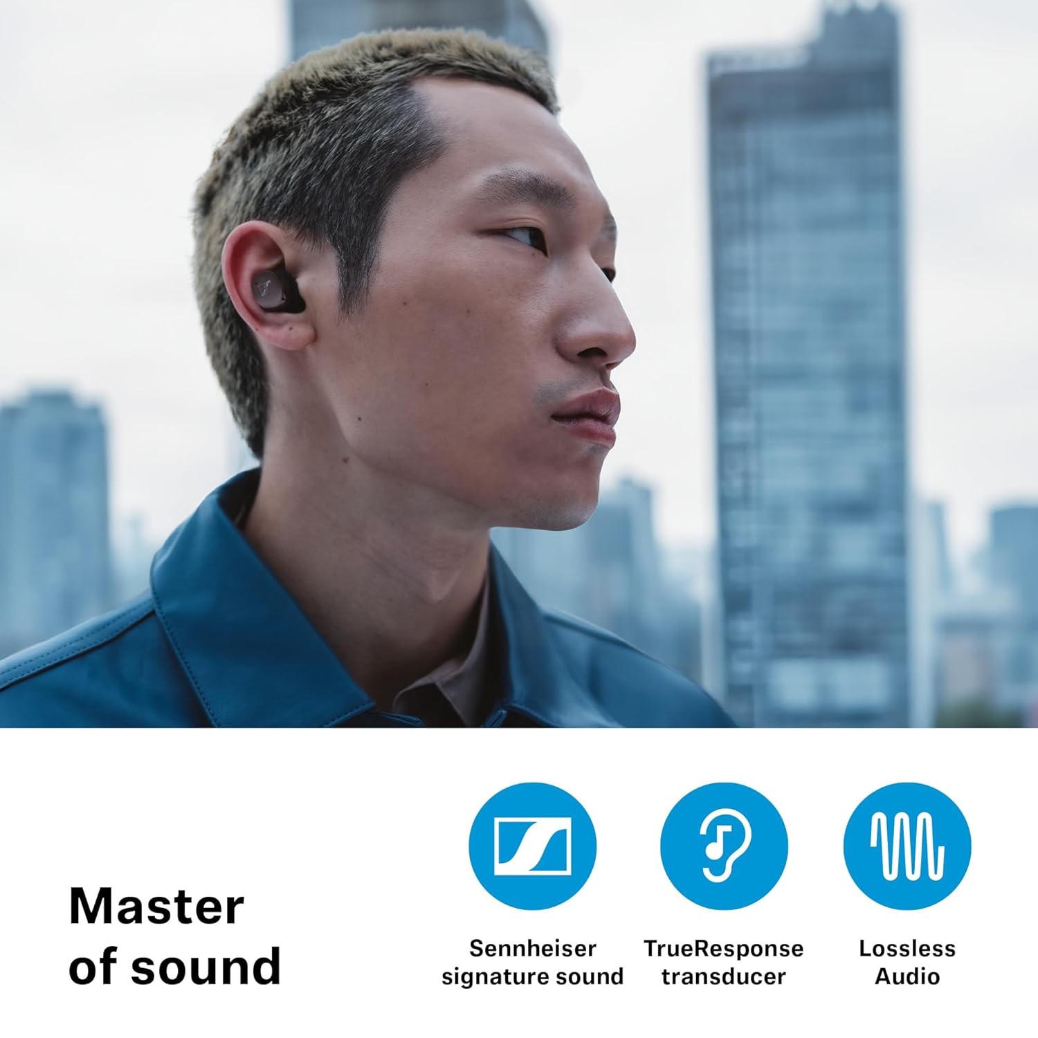 Sennheiser MOMENTUM True Wireless 4 Earbuds,TrueResponse Drivers, Lossless Audio, Auracast, Adaptive ANC, Anti‑Wind+Transparency Modes, 30 Hrs Battery, Qi Fast Charge, 6‑Mics,2Y Warranty, Black-Copper