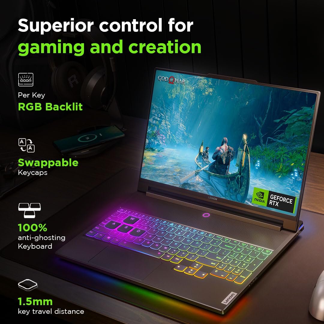 Lenovo Legion 9 2024 Intel Core i9-14900HX 16" (40.64cm) 3.2K Mini LED 1200Nits 165Hz Gaming Laptop (64GB/2TB SSD/Win 11/Office 2021/NVIDIA RTX 4090 16GB/3 Month Game Pass/Black/2.6Kg), 83G0003AIN